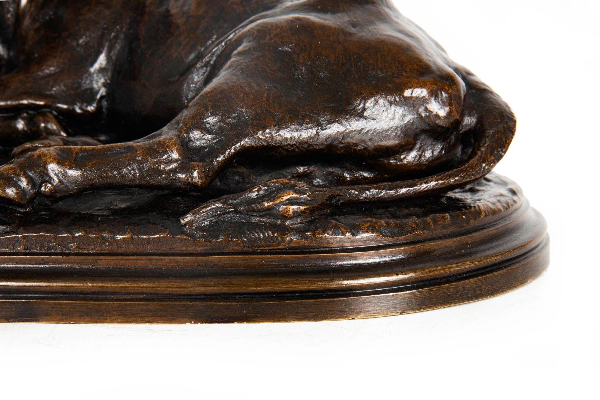 French Antique Bronze Sculpture “Resting Bull” by Rosa Bonheur ca. 1870-90 For Sale 7