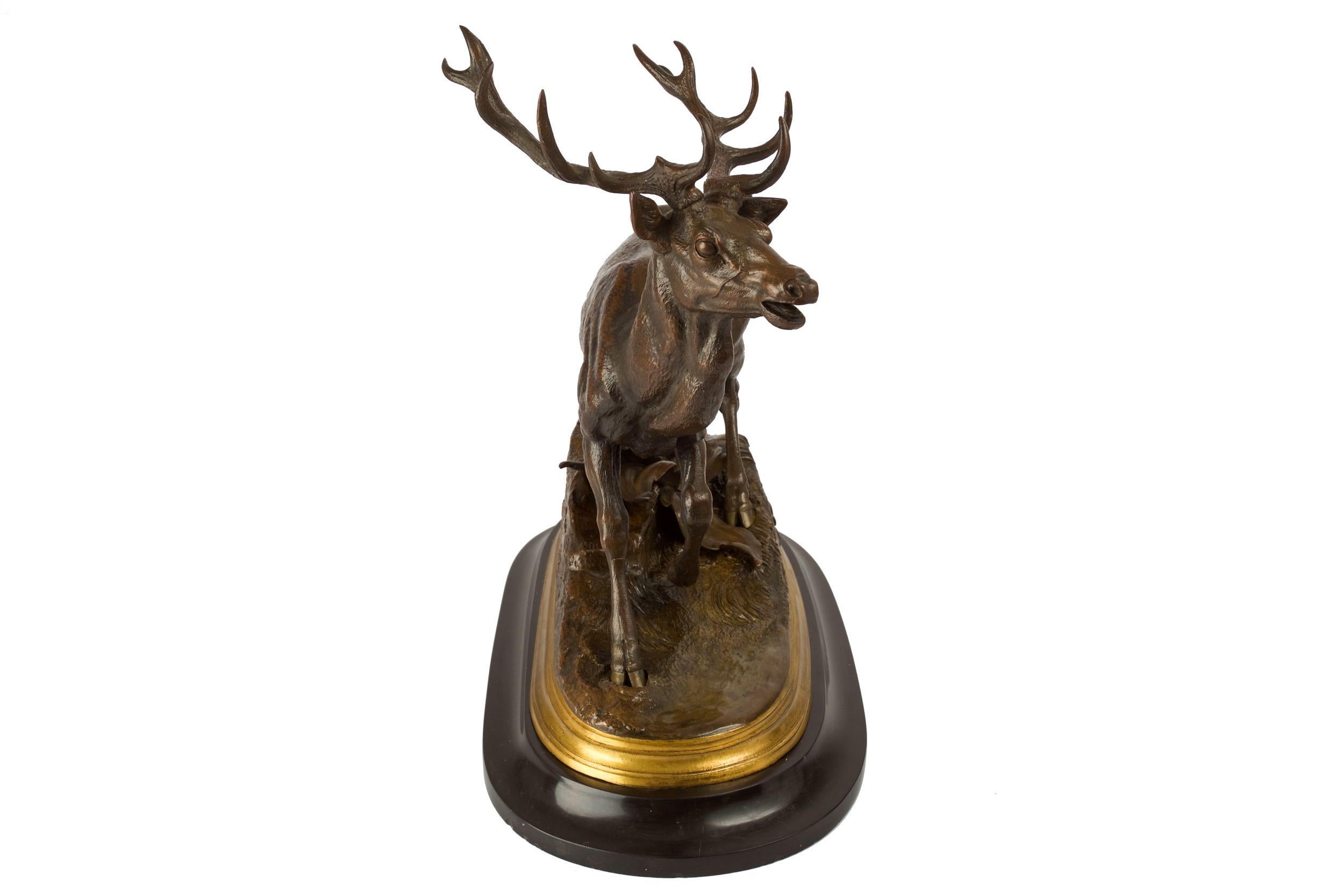 j moigniez bronze stags