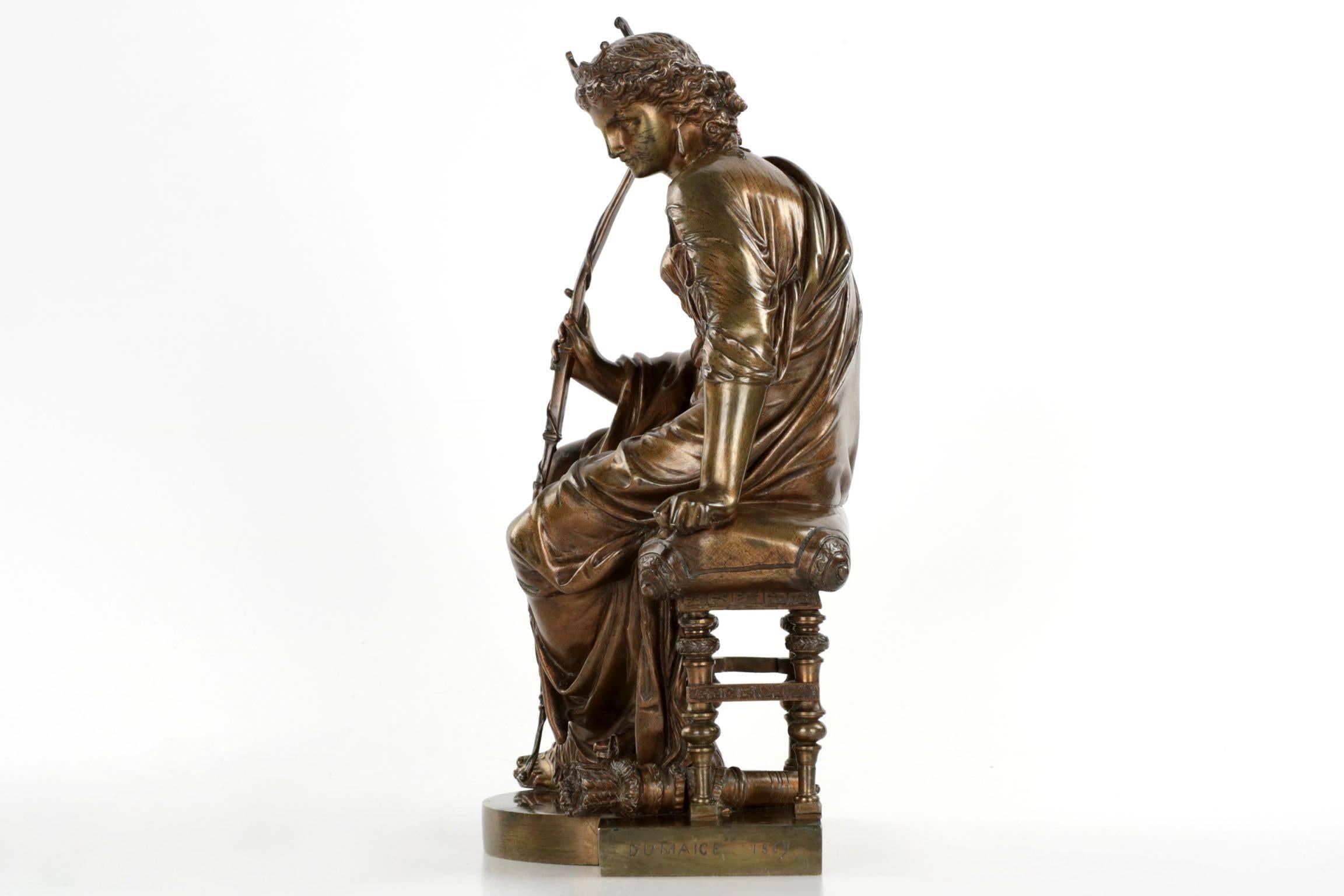 Romantic French Antique Bronze Sculpture 