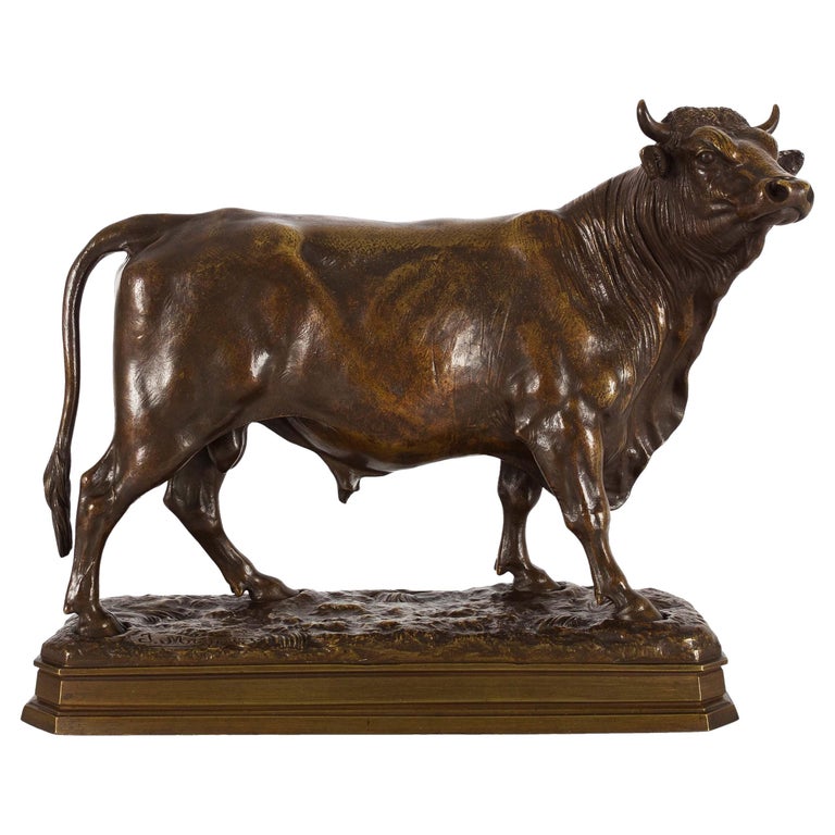 Sculpture française en bronze ancien représentant un taureau debout, par  Jules Moigniez, vers 1870 sur 1stDibs | taureau en bronze prix