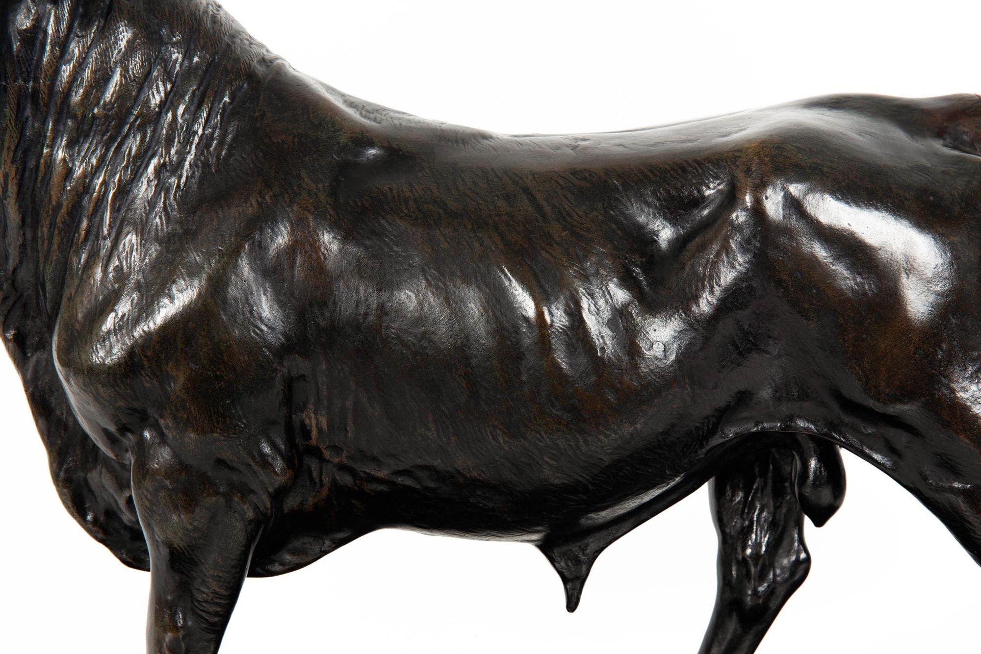 French Antique Bronze Sculpture “Striding Bull” after Isidore Jules Bonheur For Sale 4