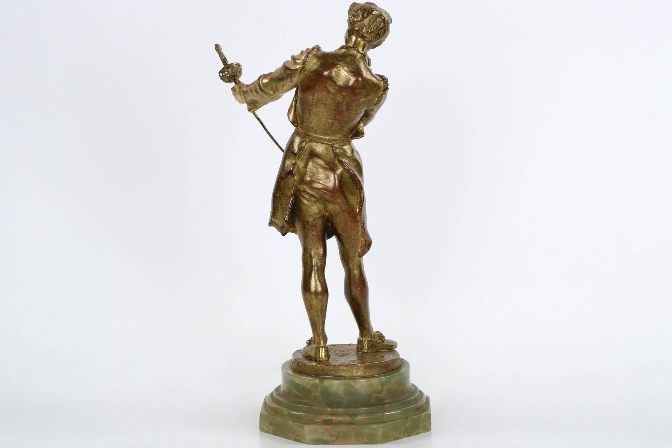 As is typical with works founded by Siot Decauville during the last quarter of the 19th century, this Fine antique gilt bronze sculpture is exceptionally cast and detailed. An original work by Henryk Kossowski Jr., the base is signed “I Kossowski“