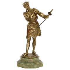 Sculpture française en bronze ancien "Swordsmith" par Henry Kossowski Jr. & Siot