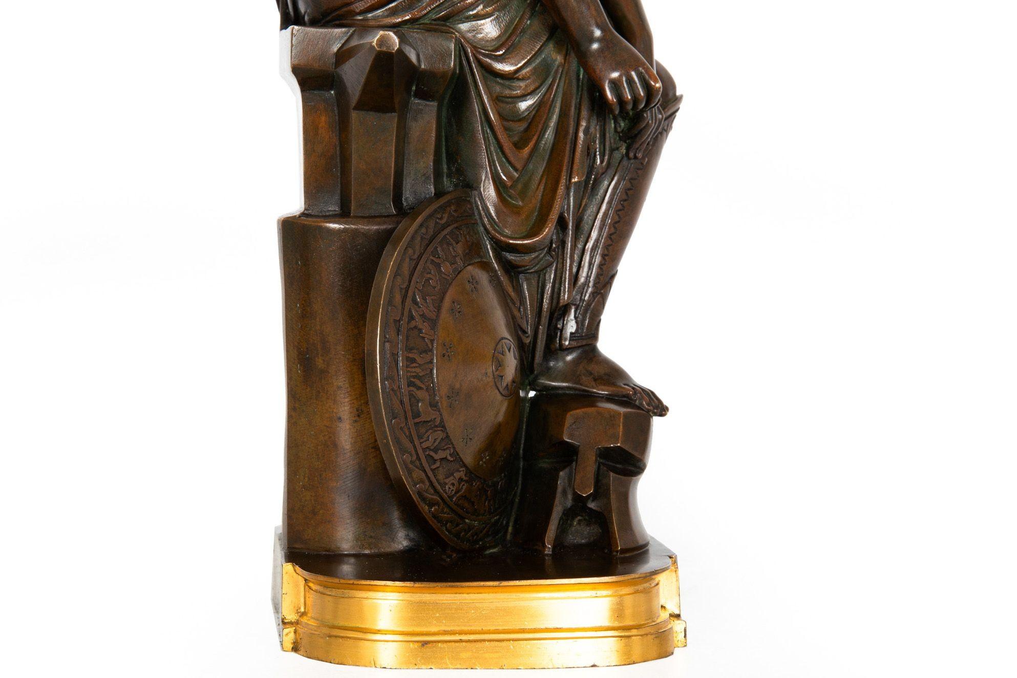 Französische antike Bronzeskulptur Thetis, Olympian, nach Pierre Emile Hebert im Angebot 8