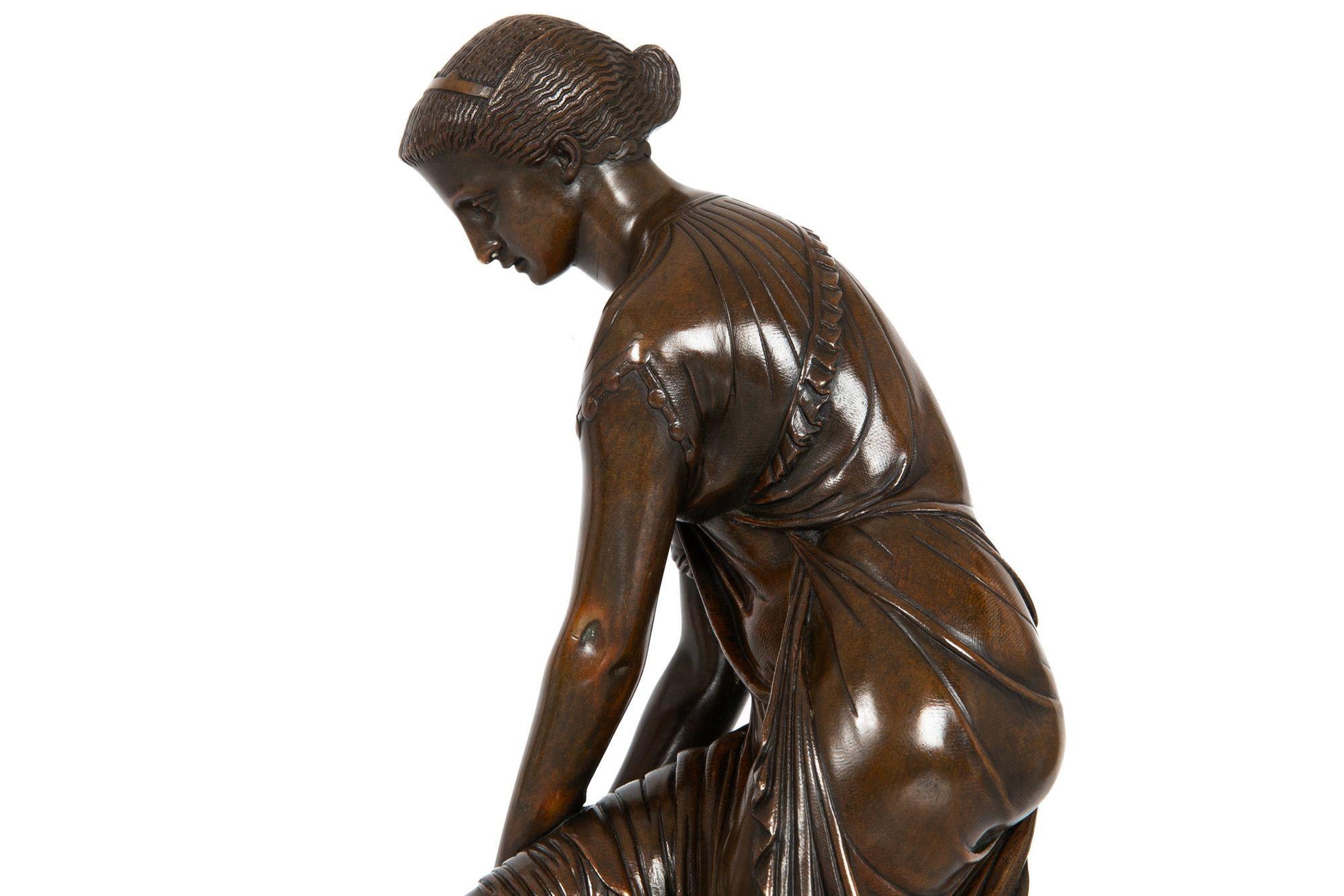 Französische antike Bronzeskulptur Thetis, Olympian, nach Pierre Emile Hebert im Angebot 10