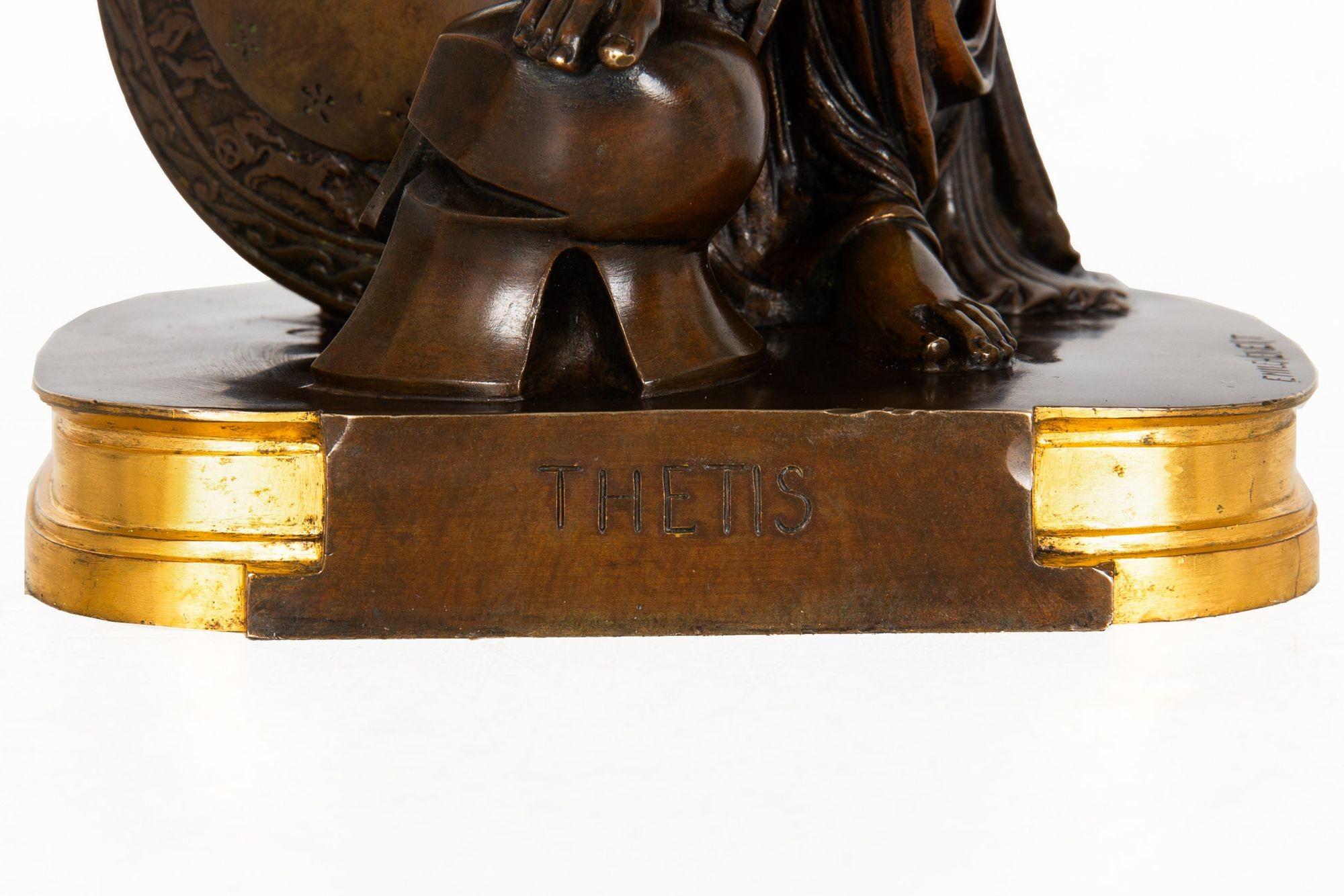 French Antique Bronze Sculpture “Thetis, Olympian” After Pierre Emile Hebert For Sale 3