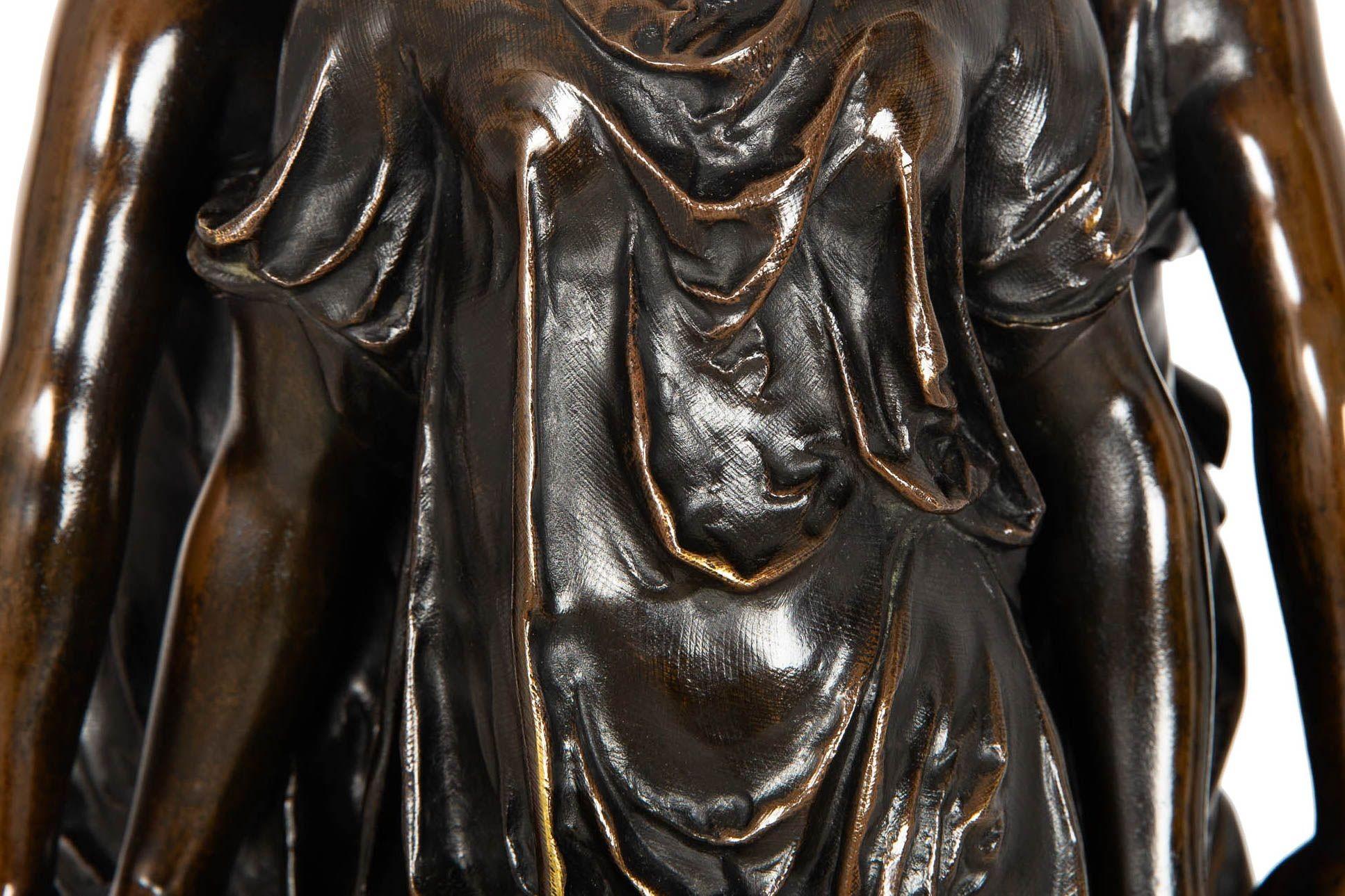 French Antique Bronze Sculpture “Three Graces” after Germain Pilon For Sale 5