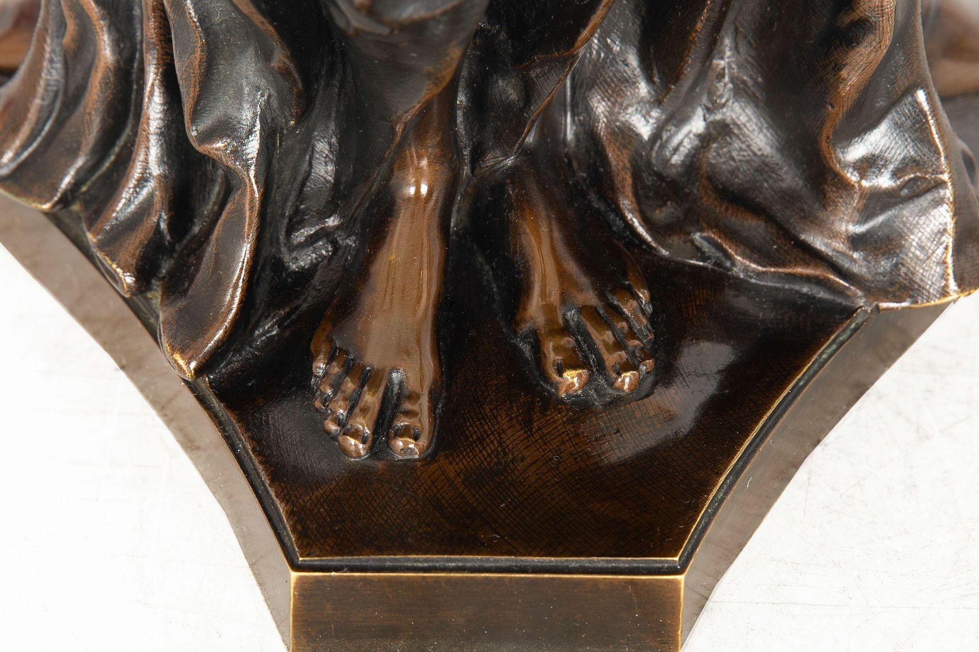 French Antique Bronze Sculpture “Three Graces” after Germain Pilon For Sale 14
