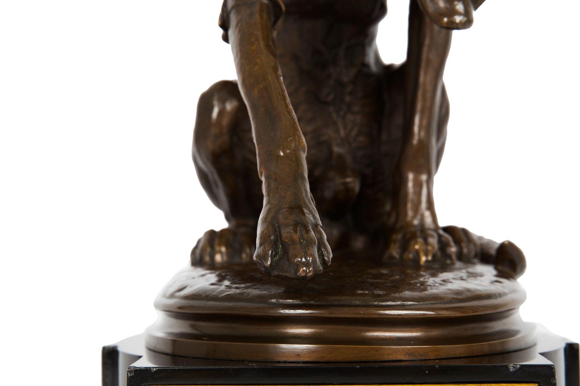 French Antique Bronze Sculpture “Wounded Hound” by Emmanuel Fremiet 9