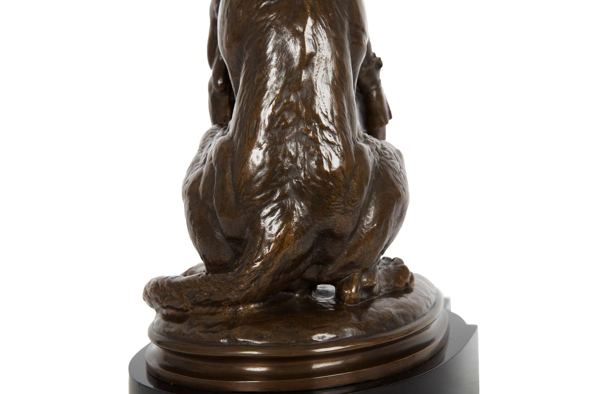 French Antique Bronze Sculpture “Wounded Hound” by Emmanuel Fremiet 10