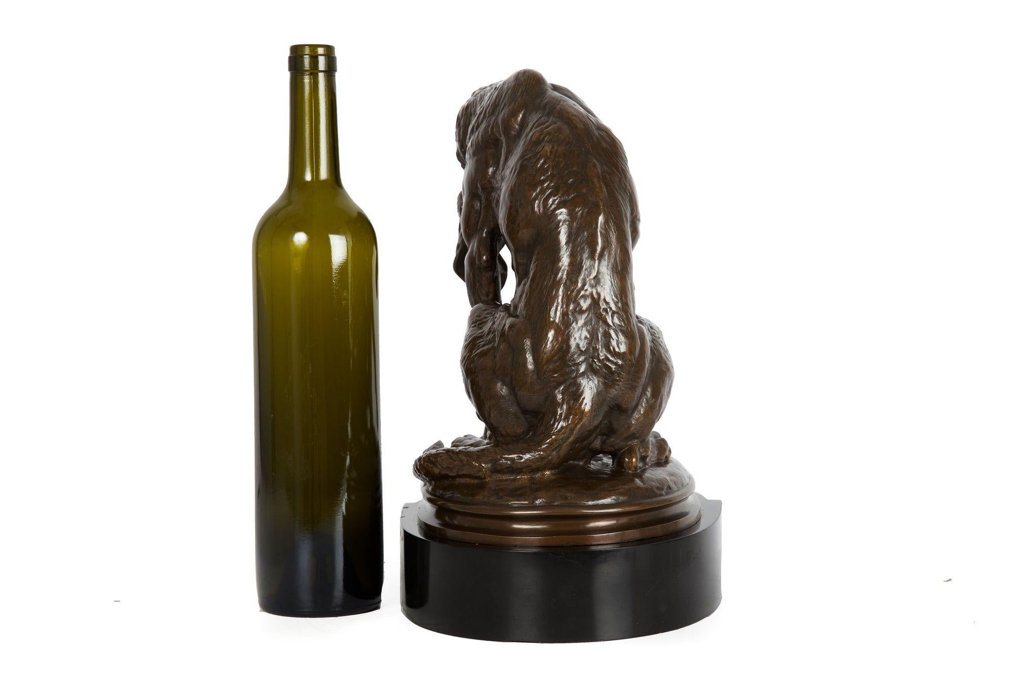 French Antique Bronze Sculpture “Wounded Hound” by Emmanuel Fremiet In Good Condition In Shippensburg, PA