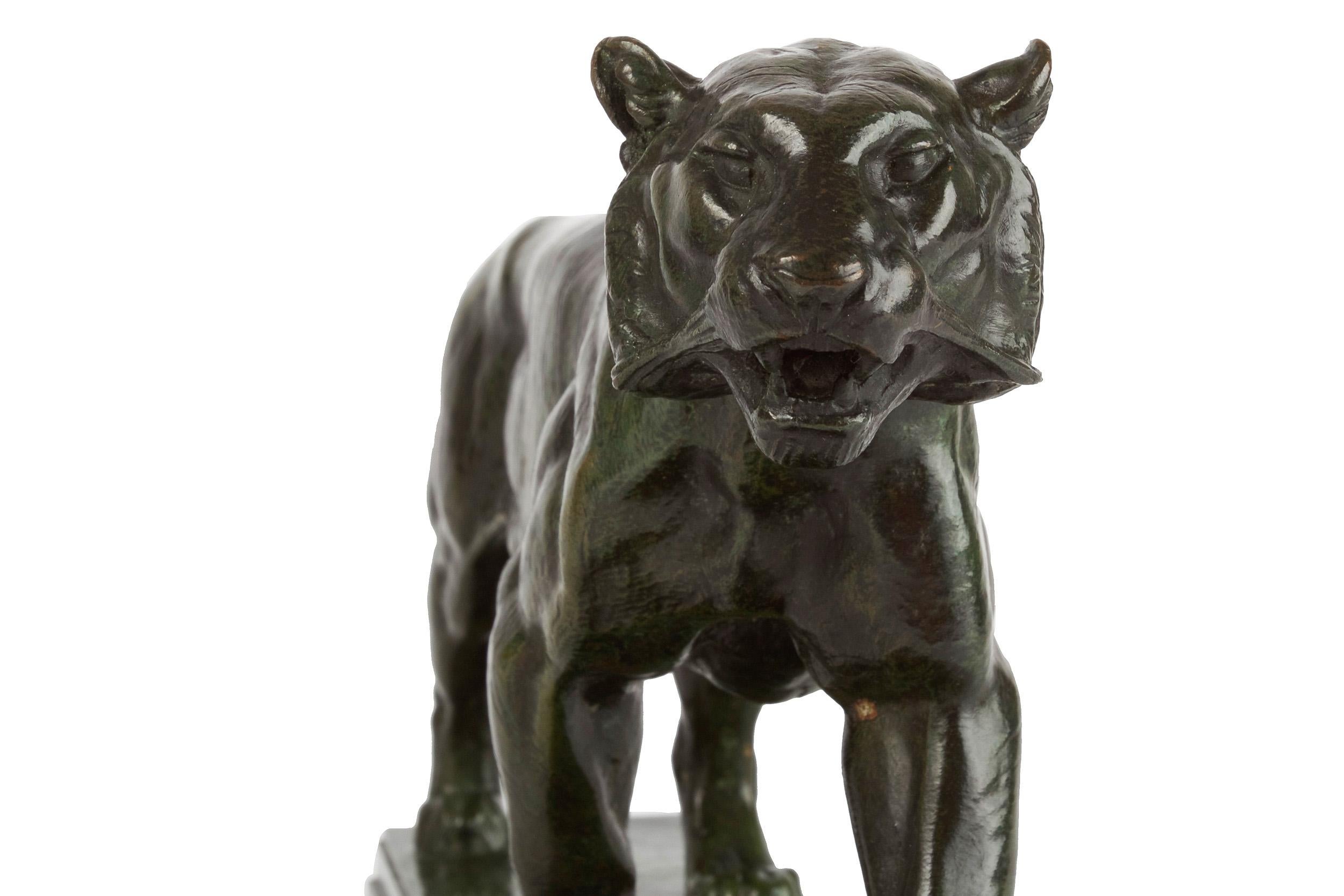 Französische antike Bronzeskulptur „Walking Tiger“ von Antoine-Louis Barye, Barbedienn im Angebot 11