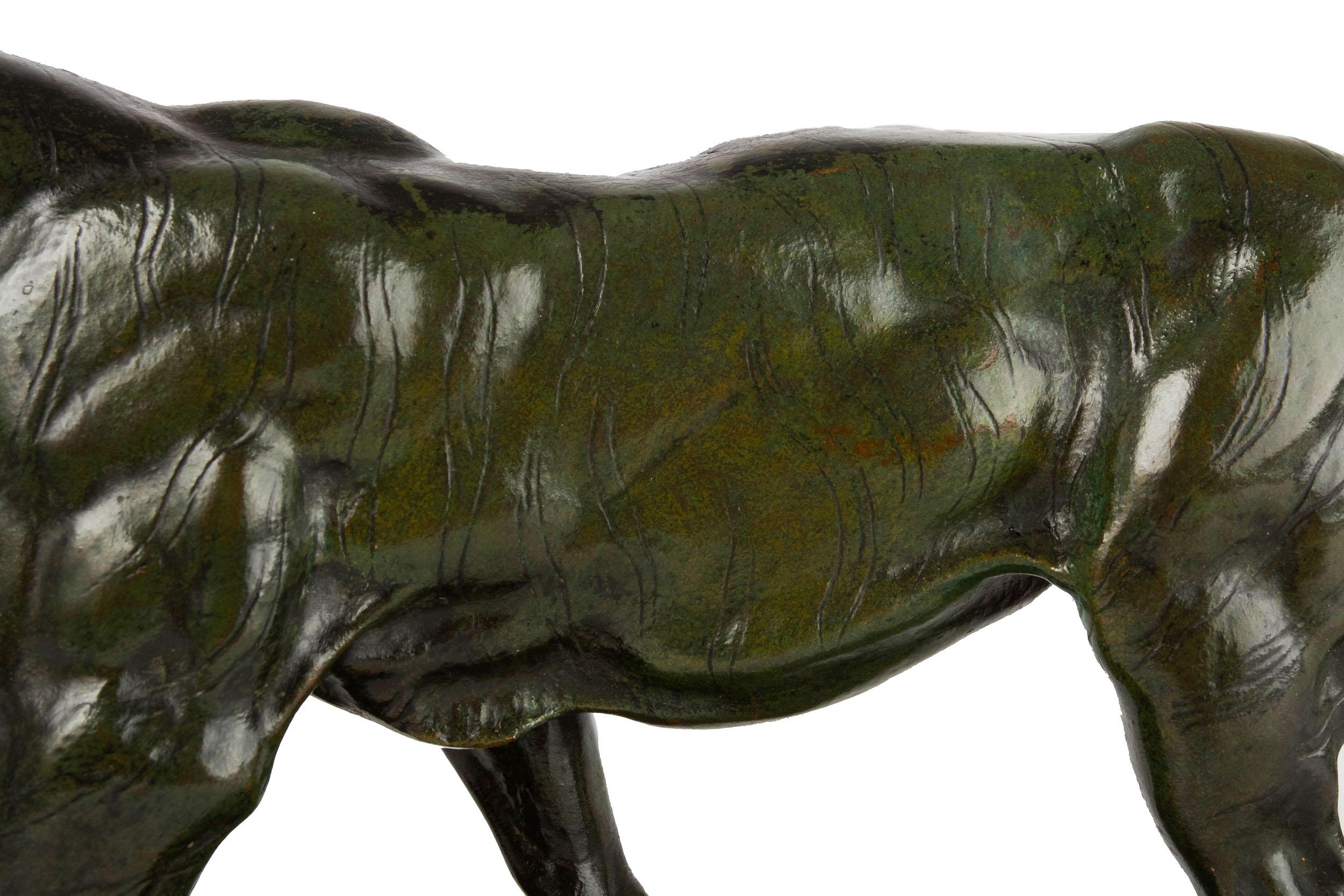 Französische antike Bronzeskulptur „Walking Tiger“ von Antoine-Louis Barye, Barbedienn im Angebot 2