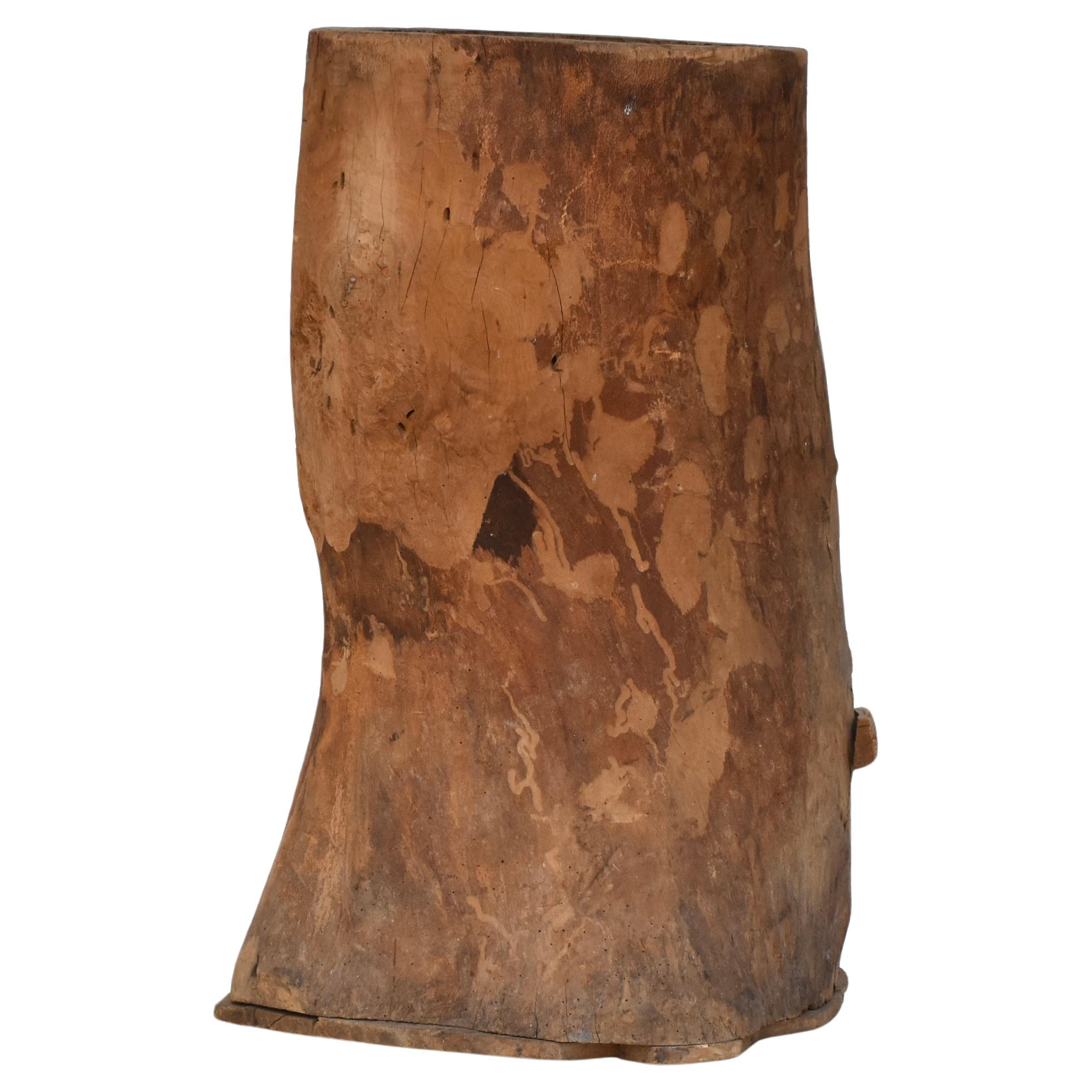 French Antique Hollowed Tree Trunk Wooden Planter Vessel, Late 19th C. France In Good Condition For Sale In Bonita Springs, FL