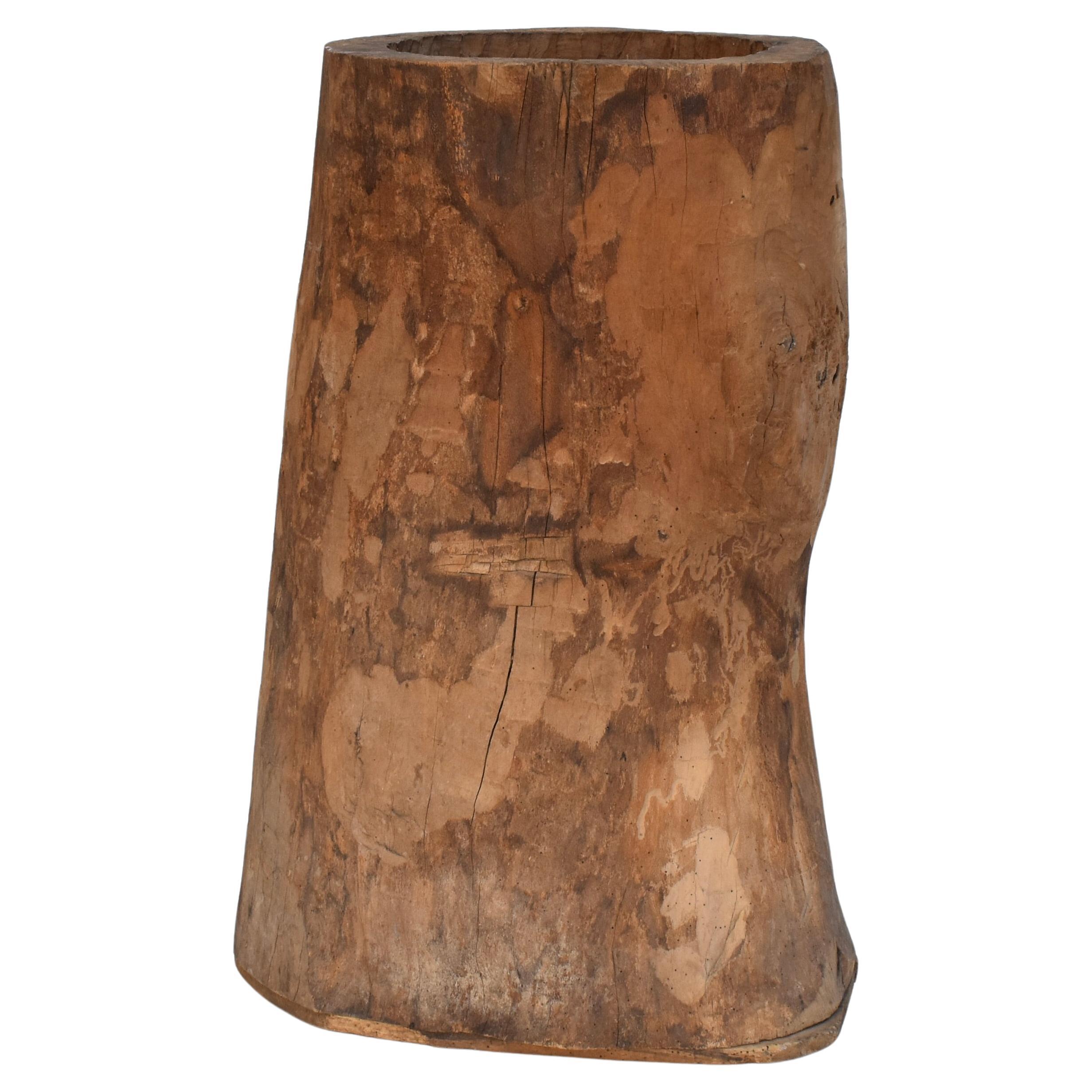 French Antique Hollowed Tree Trunk Wooden Planter Vessel, Late 19th C. France For Sale 2