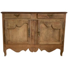French Antique Buffet Louis Philippe Style Bleached with a Varnished Top in Waln