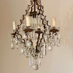 French Antique Cage Chandelier