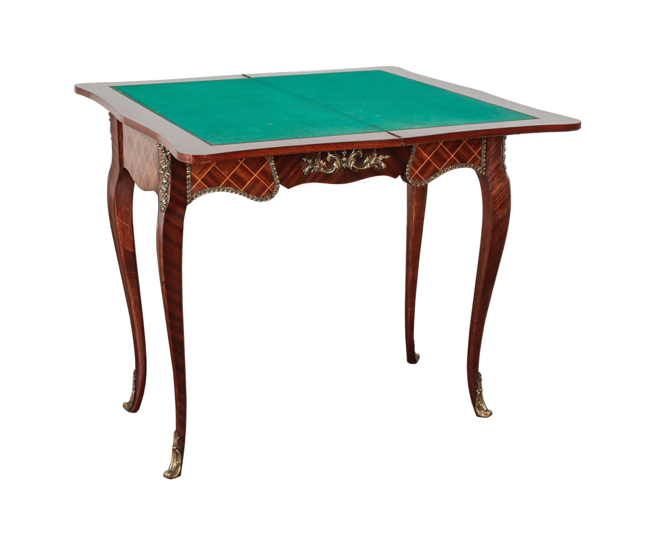 French Antique Card Table, Empire Games Tables Parquetry Inlay 1890 In Good Condition In Potters Bar, GB