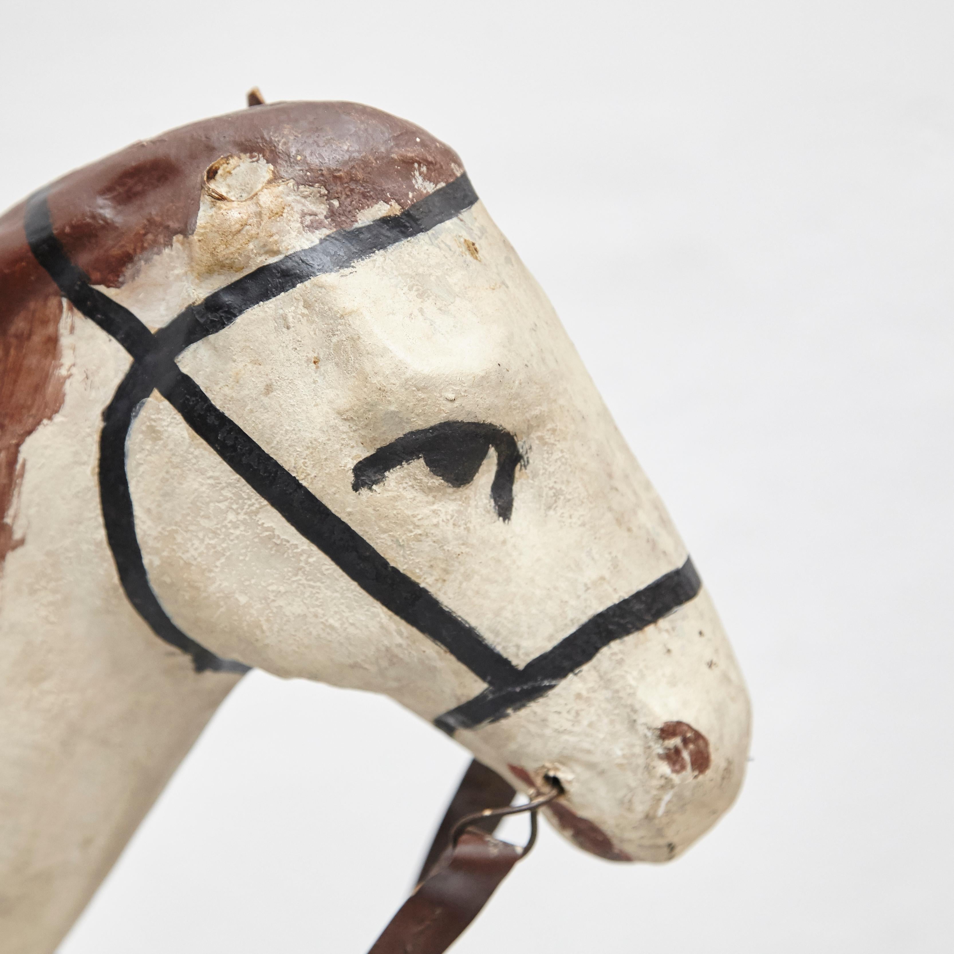 Mid-20th Century French Antique Cardboard Children's Horse, circa 1950