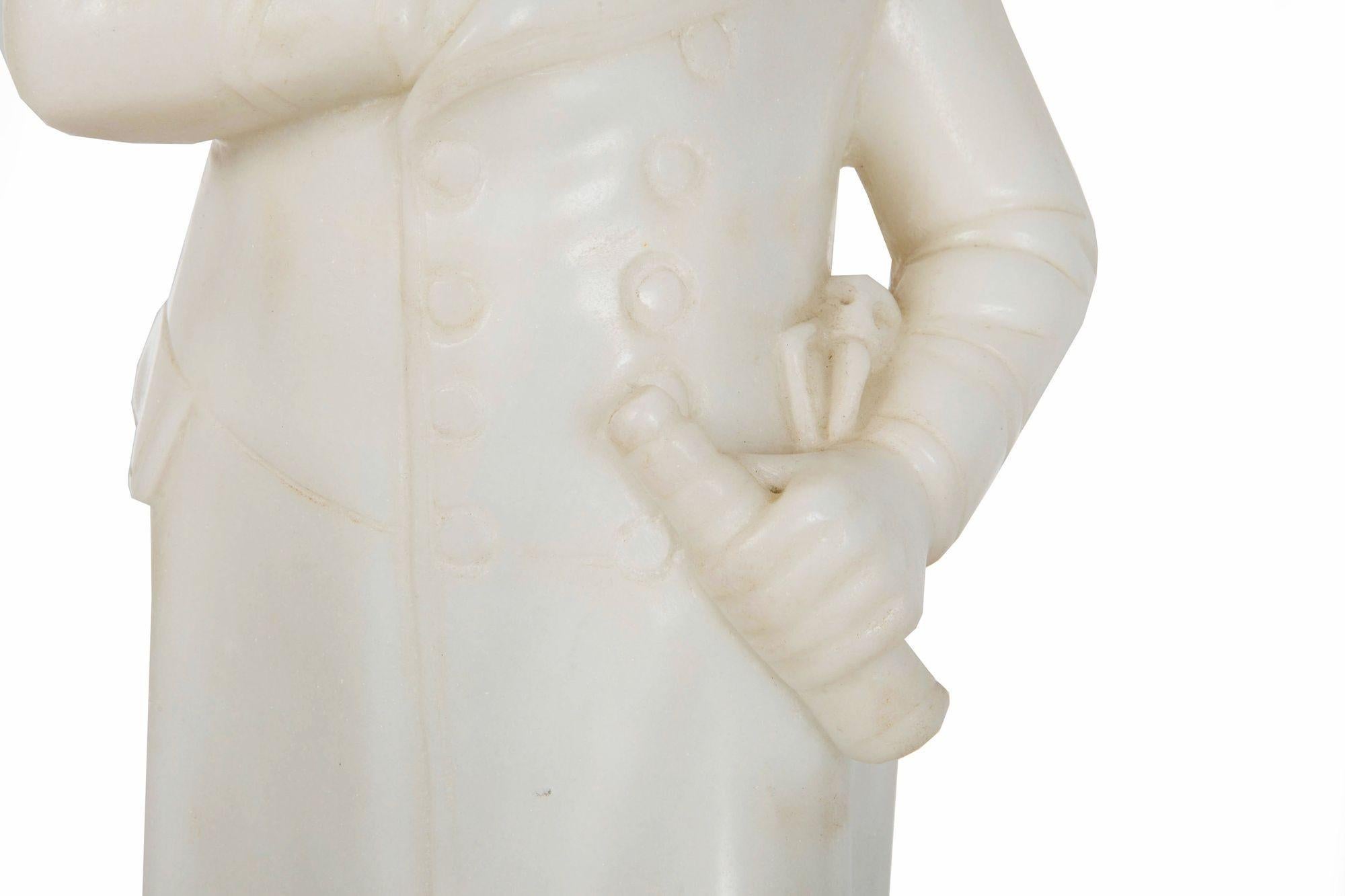 Sculpture française ancienne en albâtre sculpté représentant Napoléon, 20 1/2 H en vente 9