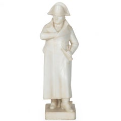 Französische antike geschnitzte Alabaster-Skulpturstatue Napoleons aus Napoleon, 20 1/2 H