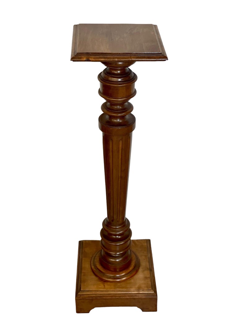 French Antique Carved Walnut Pedestal For Sale at 1stDibs