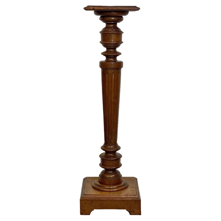 French Antique Carved Walnut Pedestal For Sale at 1stDibs