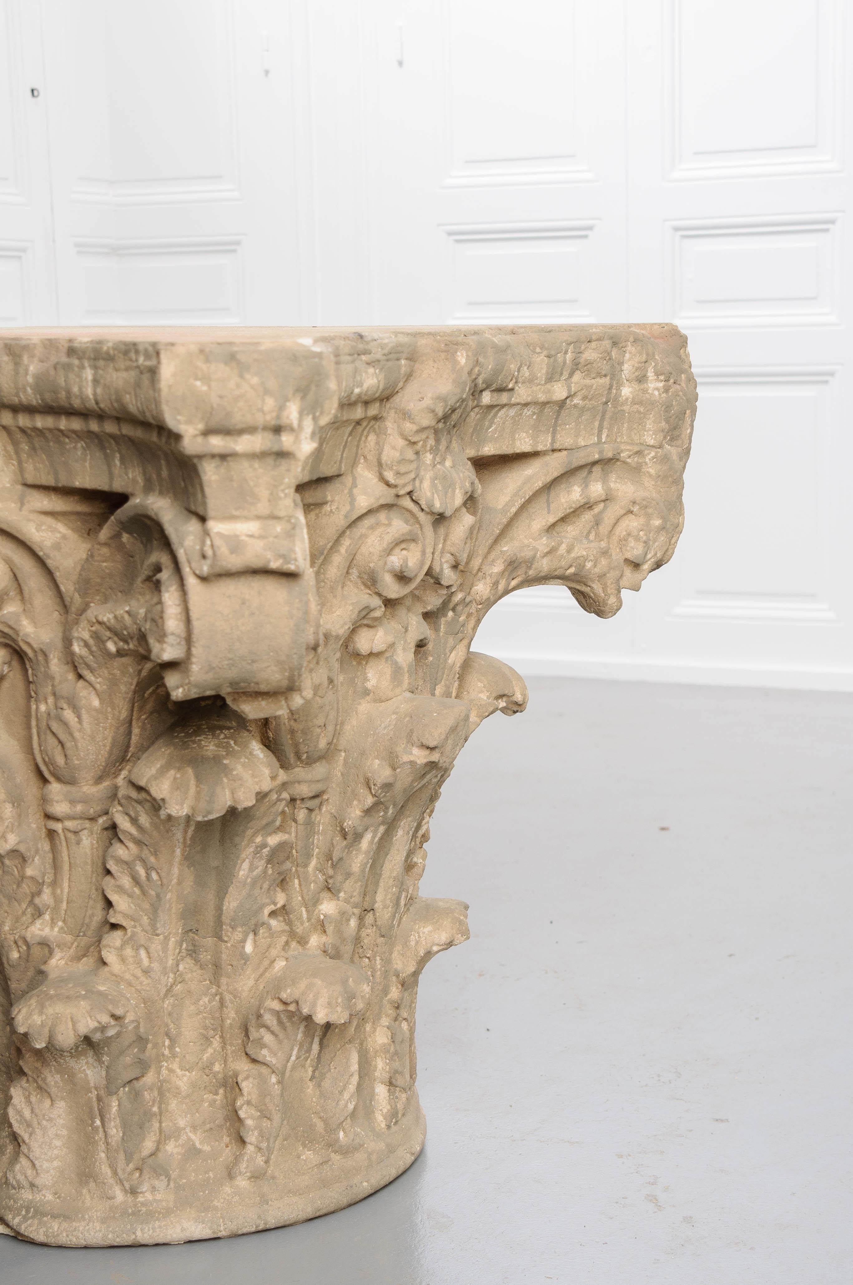 French Antique Cast Concrete Table Base In Good Condition For Sale In Baton Rouge, LA