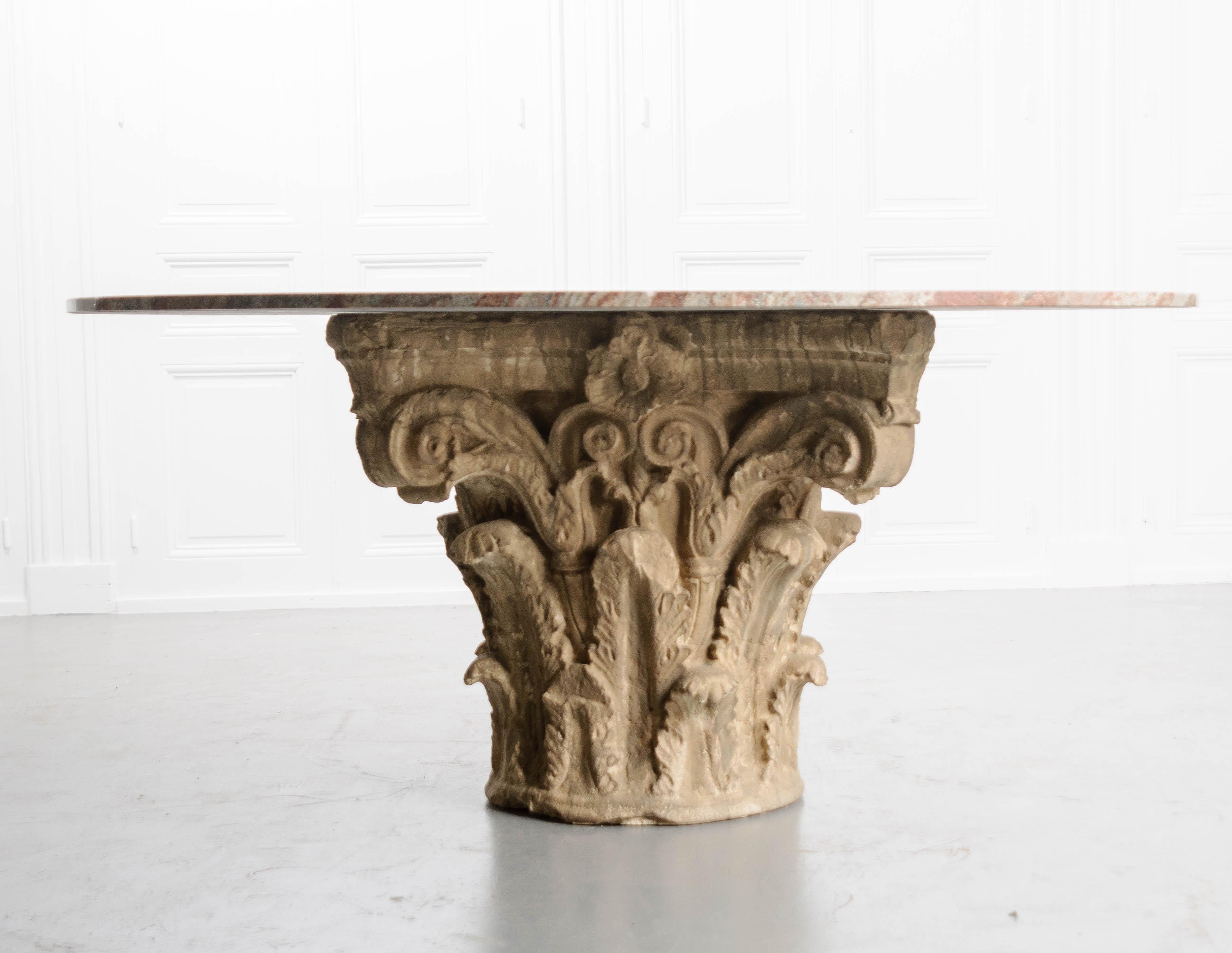 19th Century French Antique Cast Concrete Table Base For Sale