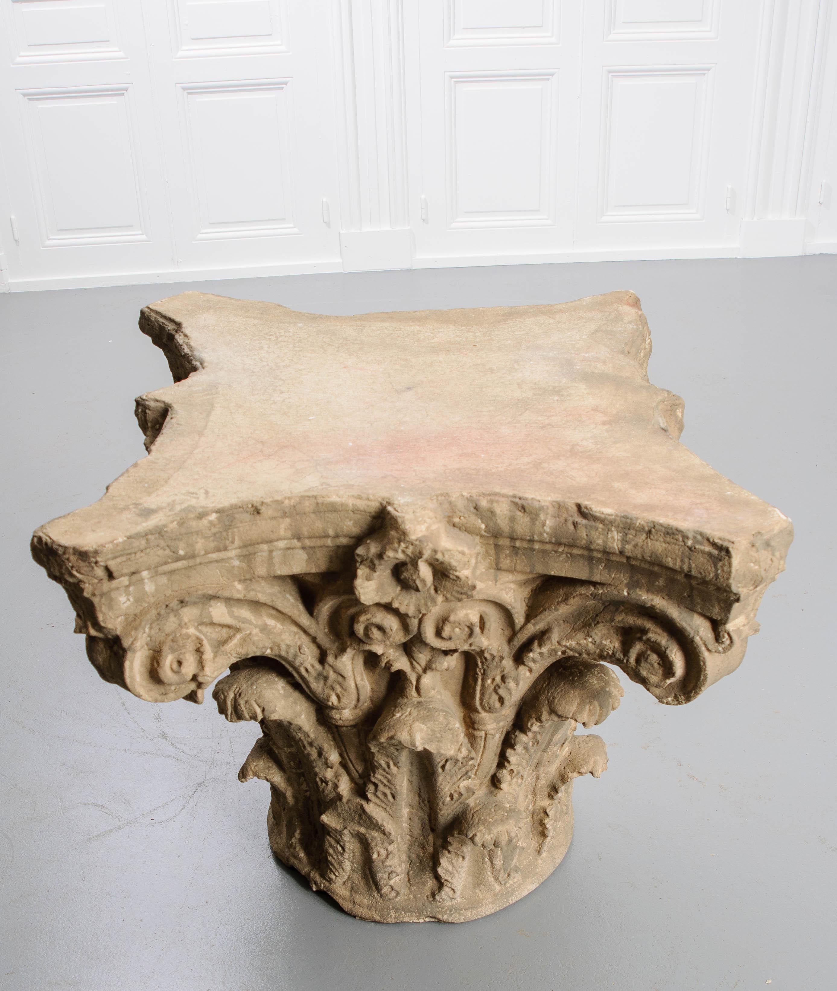 French Antique Cast Concrete Table Base For Sale 1