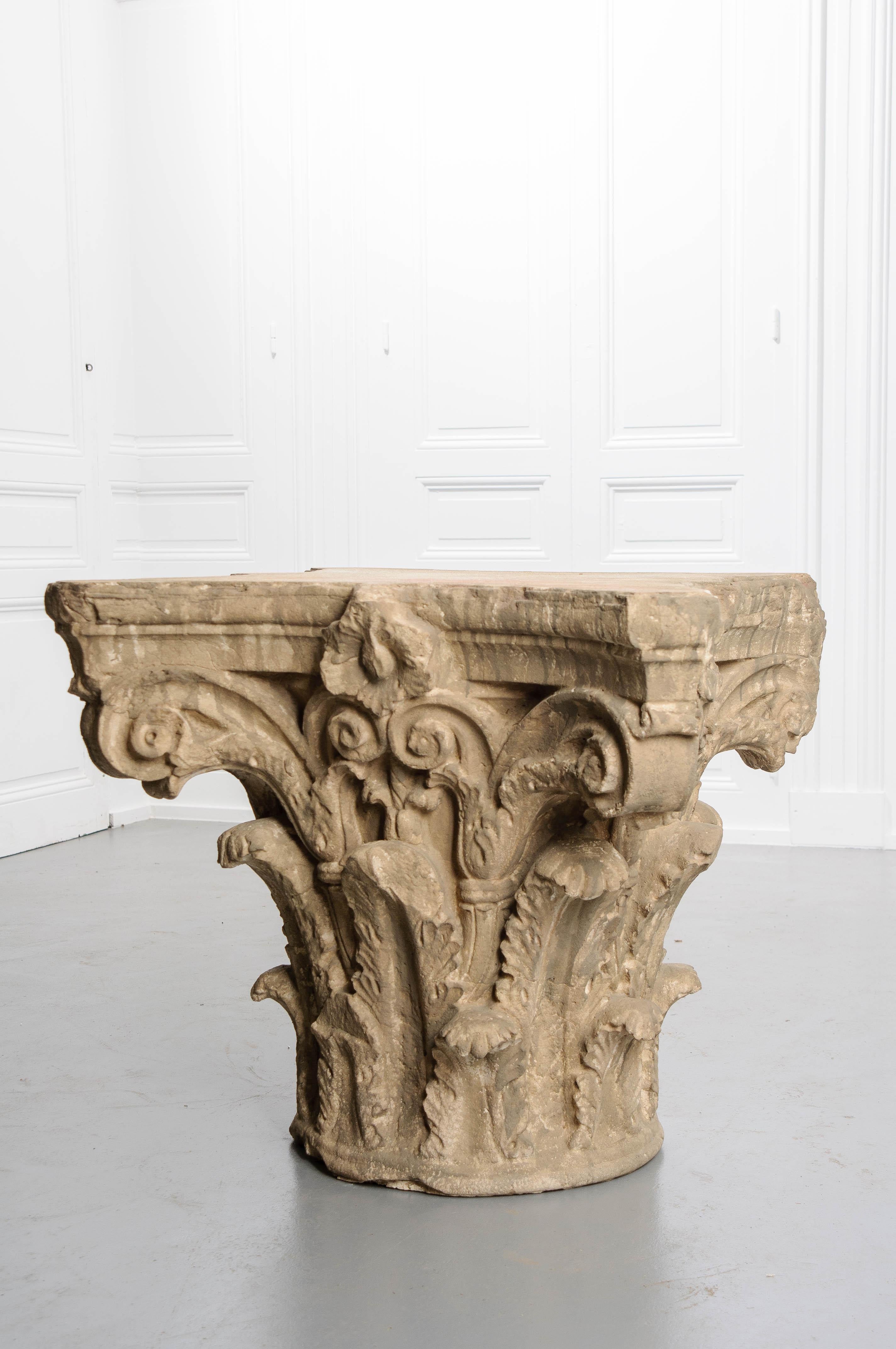 French Antique Cast Concrete Table Base For Sale 2