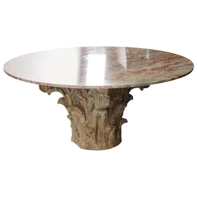 French Antique Cast Concrete Table Base For Sale at 1stDibs