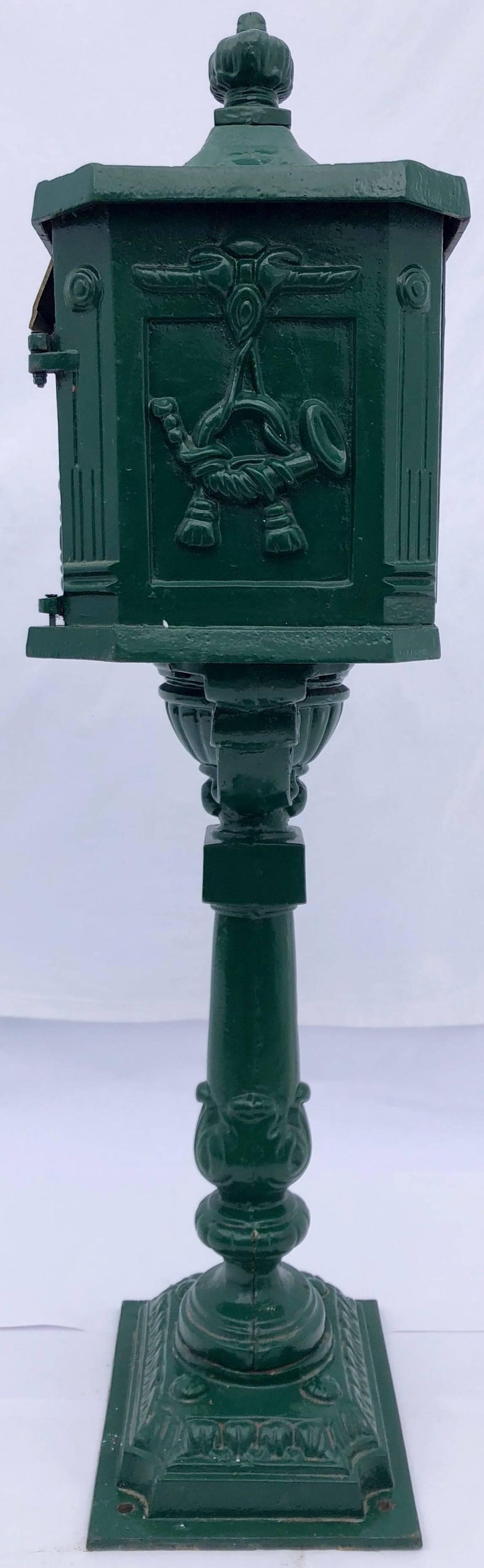 French Antique Cast Iron Standing Mailbox with Slot Marked ...