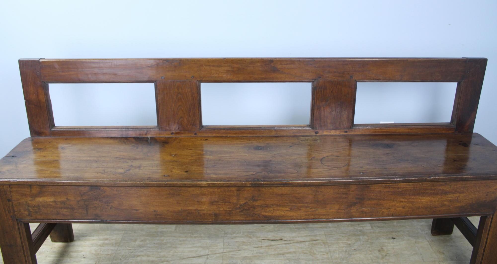 19th Century French Antique Chestnut Bench
