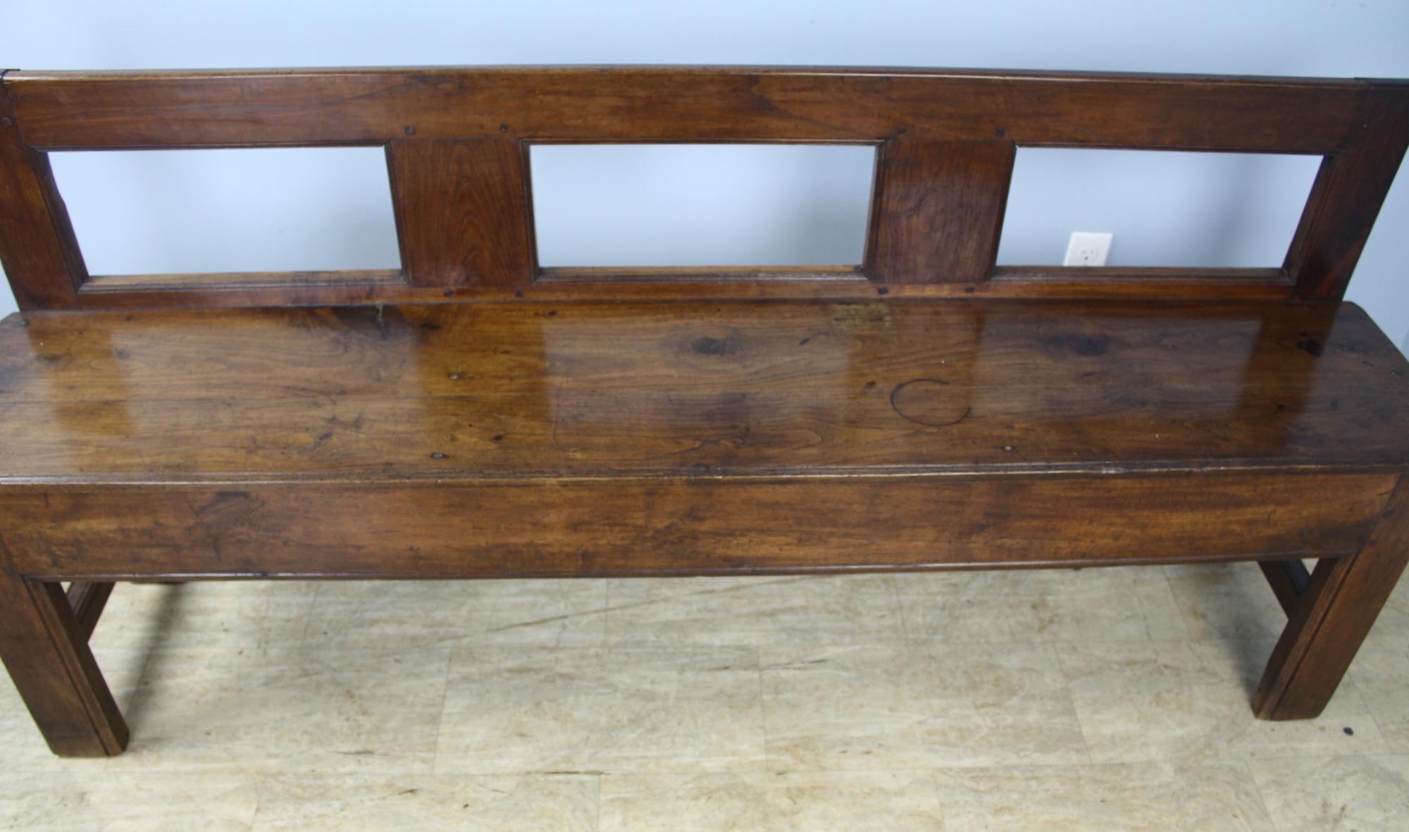 French Antique Chestnut Bench 2
