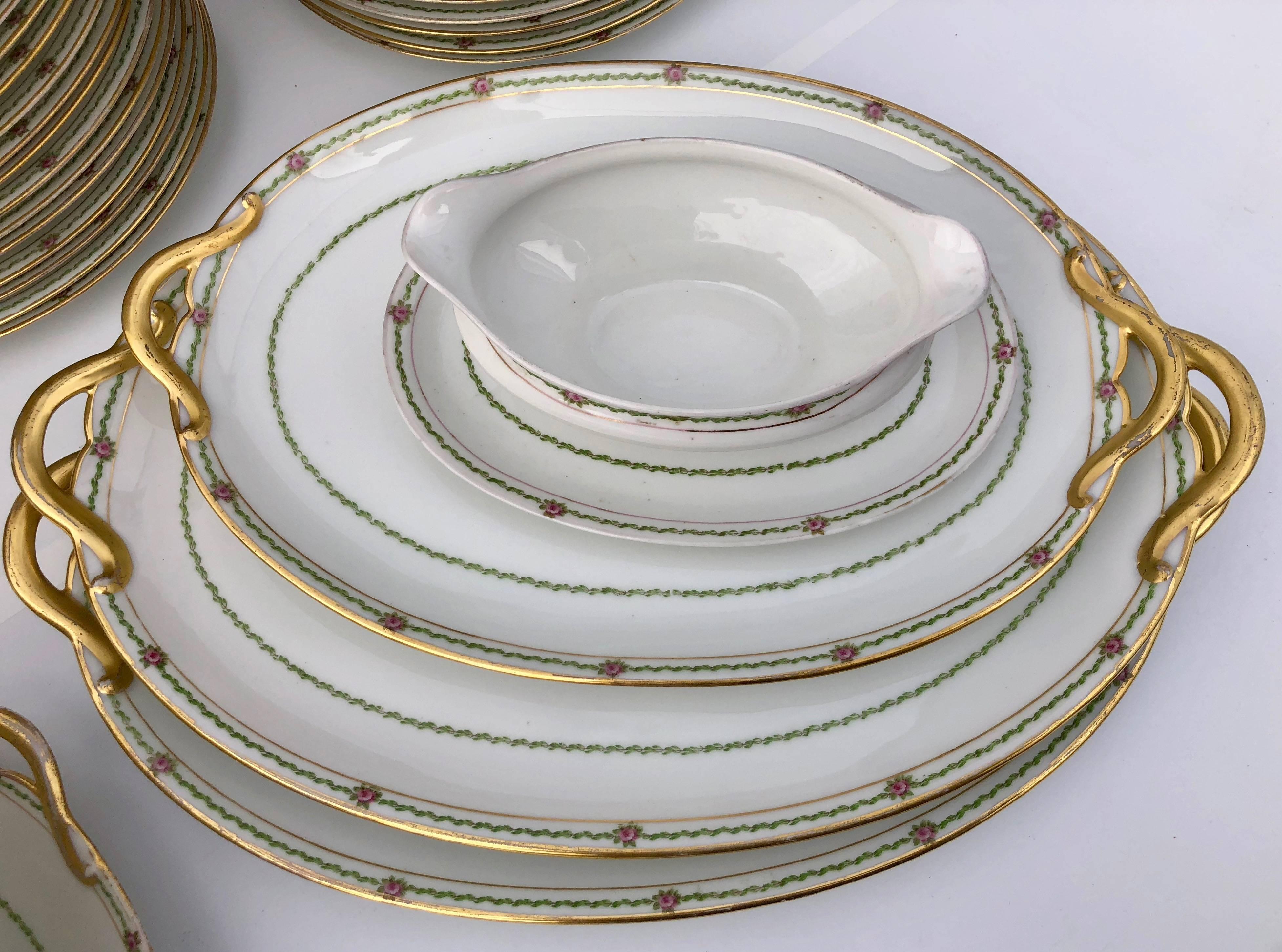 white china with gold rim vintage