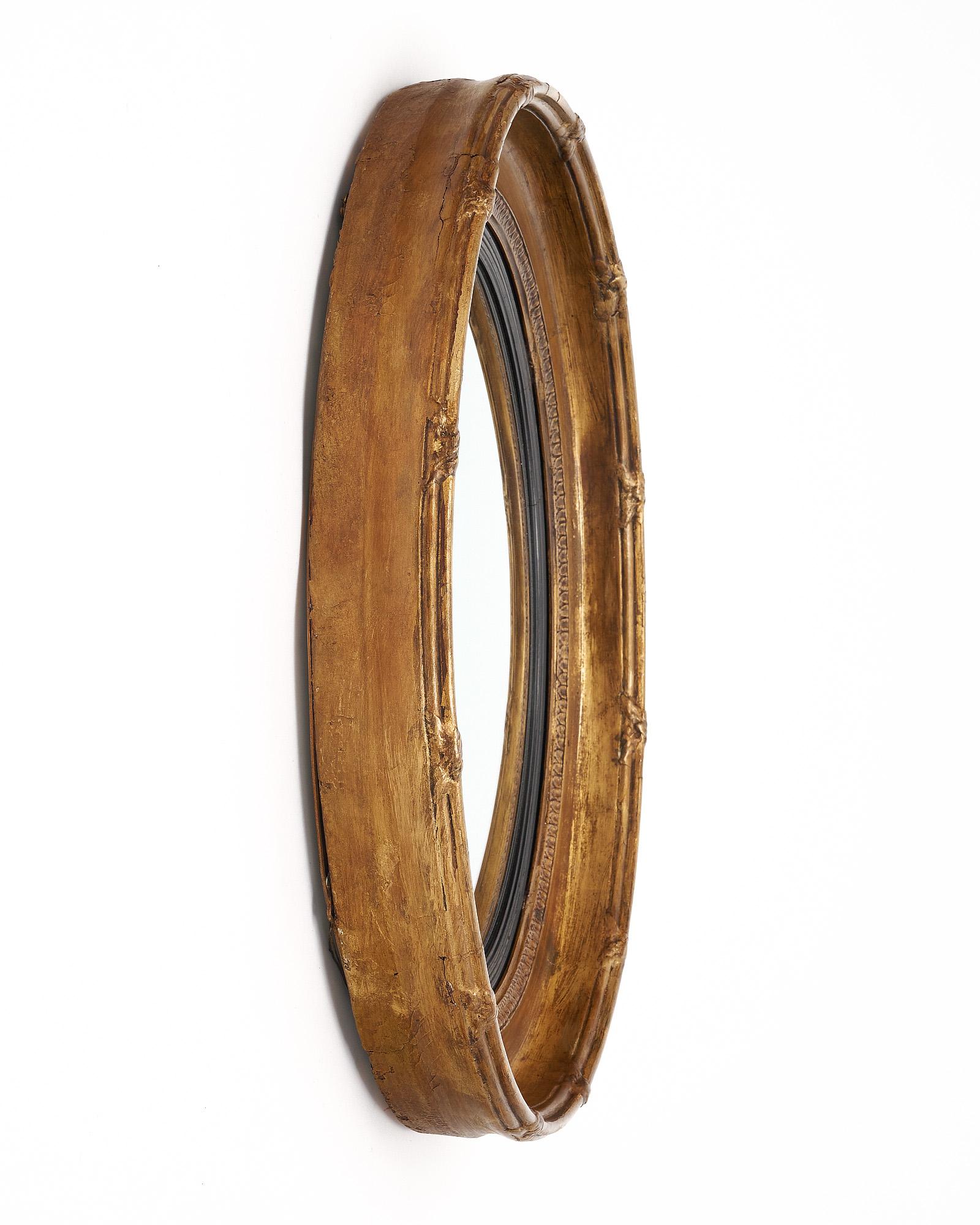 French Antique Circular Mirror In Good Condition For Sale In Austin, TX