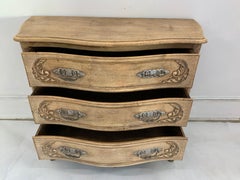 French Antique Commode Louis XV Style, Bleached in Walnut