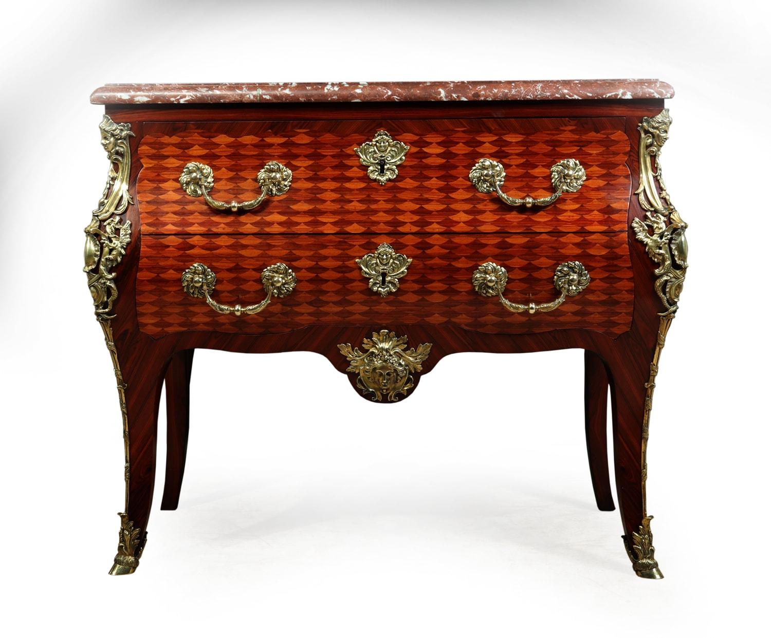 French Antique Commode with Gilt Bronze Ormolu, circa 1860 In Excellent Condition For Sale In Paddock Wood, Kent