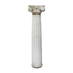 French Antique Concrete Ionic Column, Impressive, Circa 1920