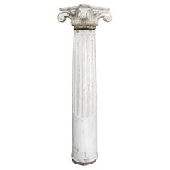 French Antique Concrete Ionic Column, Impressive, Circa 1920