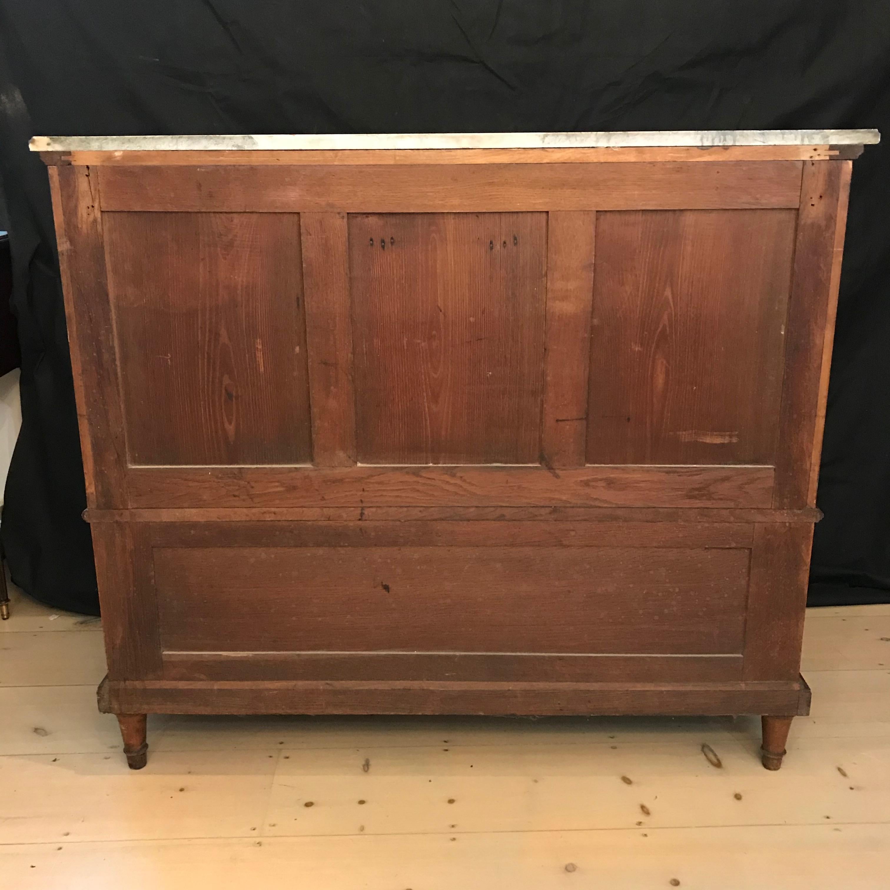 French Antique Console Credenza or Buffet with Beautiful Marble Top 9