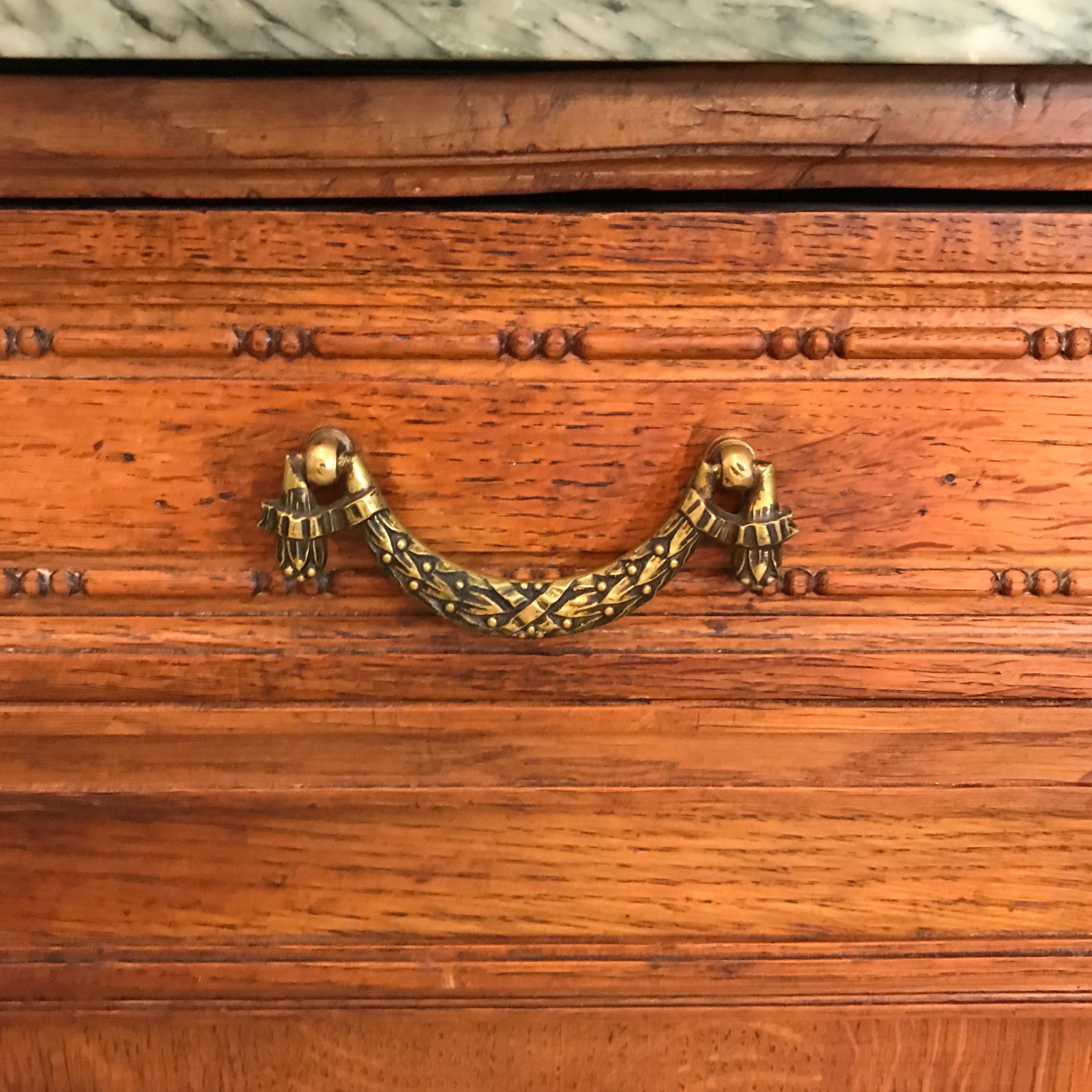 French Antique Console Credenza or Buffet with Beautiful Marble Top In Excellent Condition In Hopewell, NJ