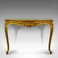 French Antique Console Table, Giltwood and Onyx, Classical Revival, circa 1900