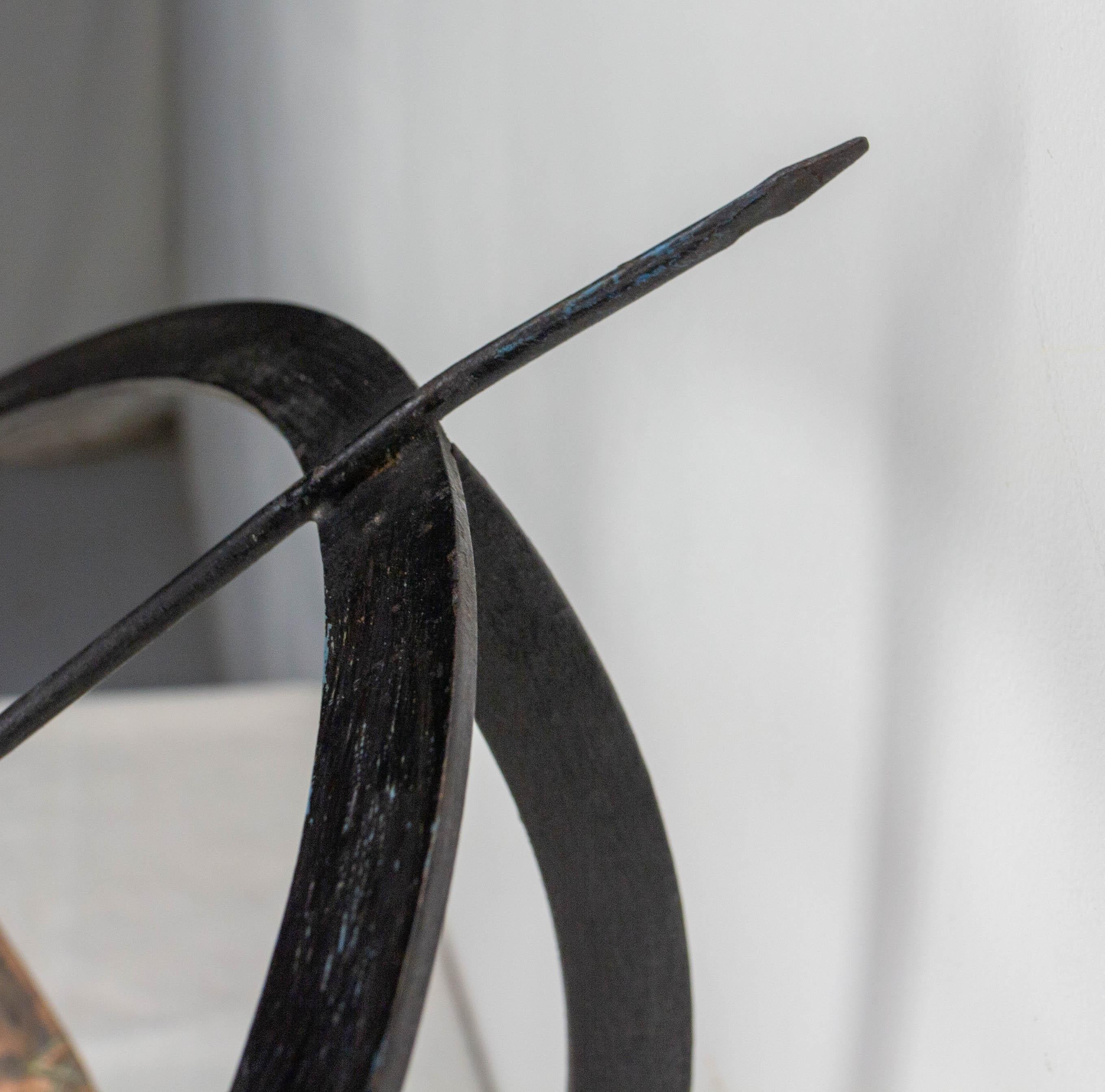 French Antique Copper & Iron Garden Sundial late 19th Century For Sale 7