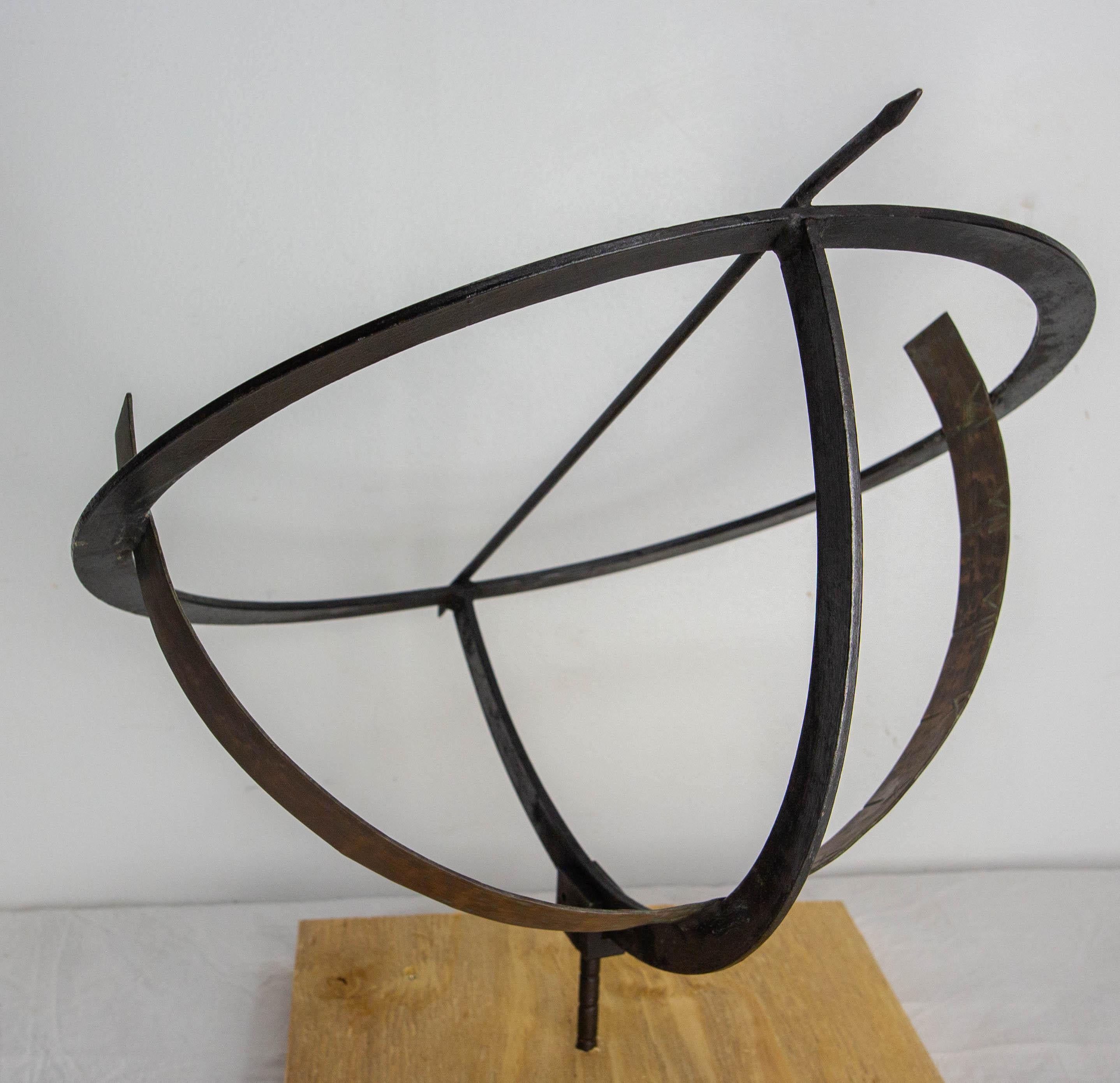 French Antique Copper & Iron Garden Sundial late 19th Century For Sale 8