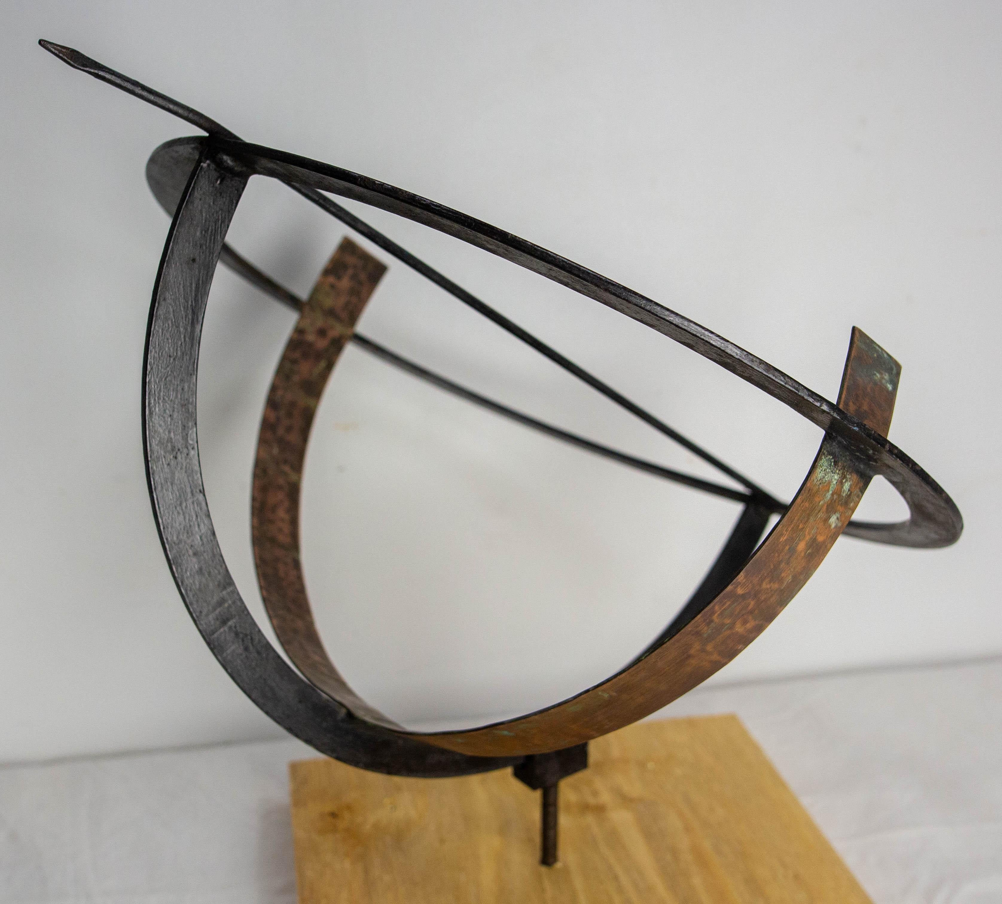 French Antique Copper & Iron Garden Sundial late 19th Century For Sale 9