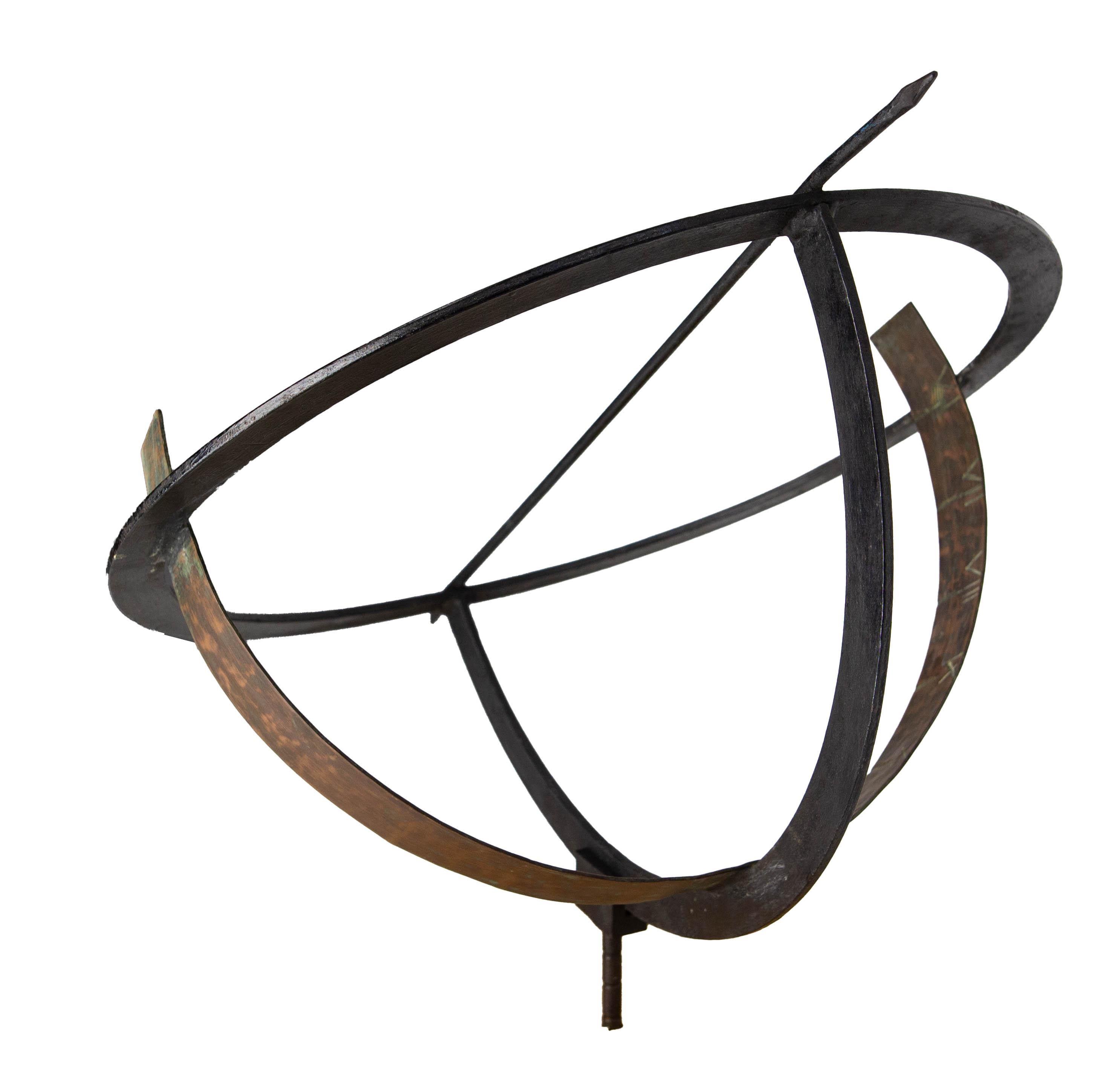 Late 19th Century French Antique Copper & Iron Garden Sundial late 19th Century For Sale