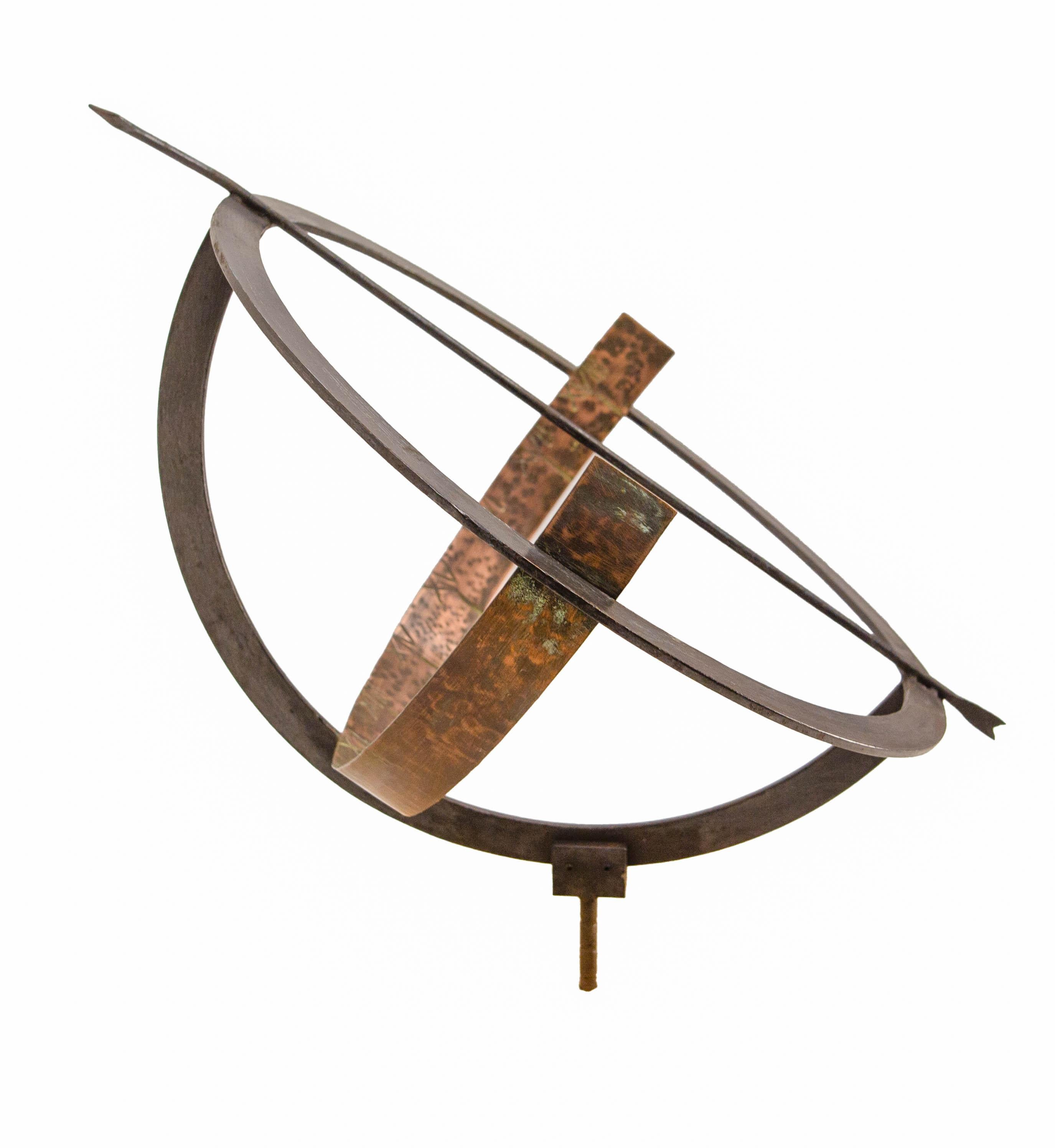French Antique Copper & Iron Garden Sundial late 19th Century For Sale 1