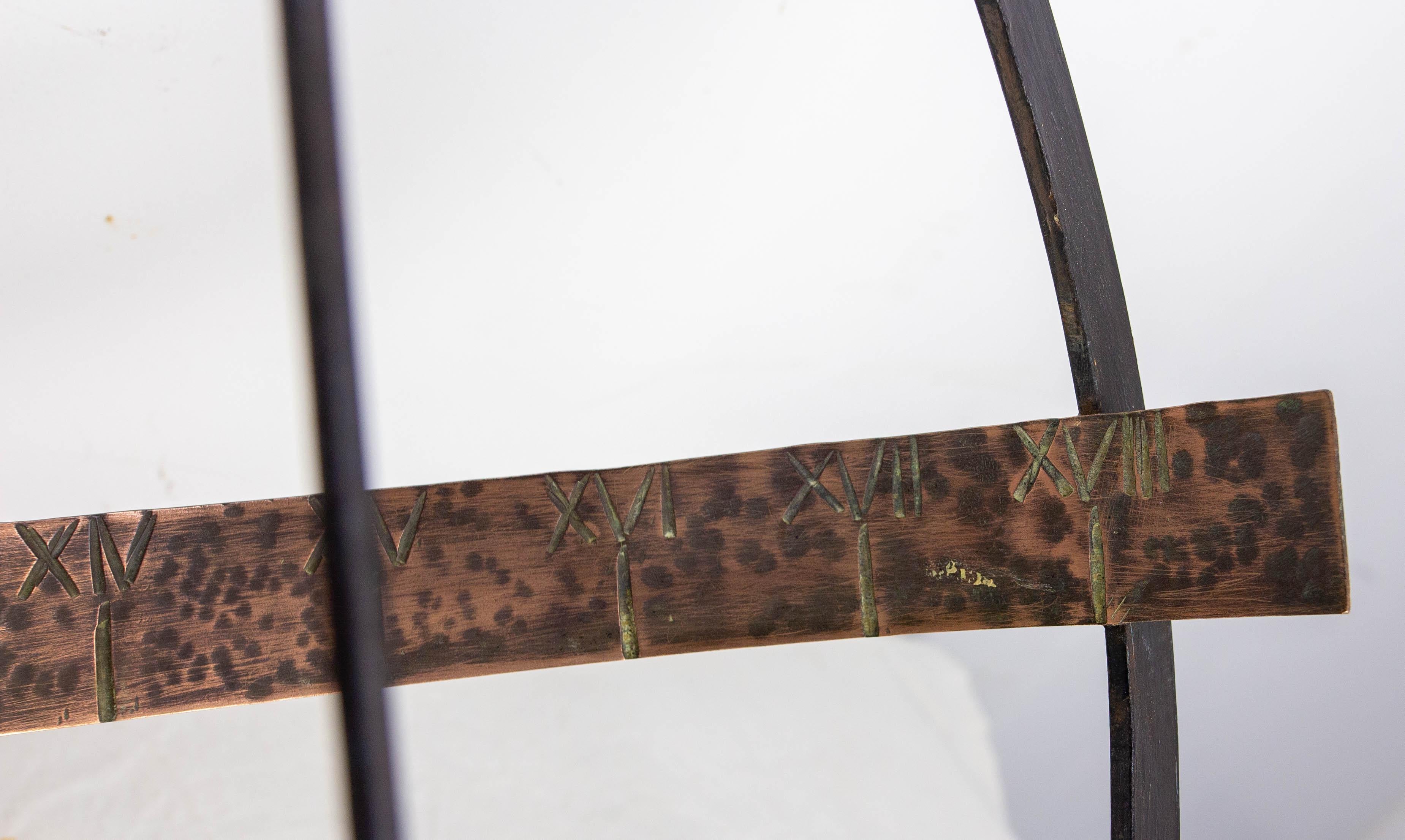 French Antique Copper & Iron Garden Sundial late 19th Century For Sale 2
